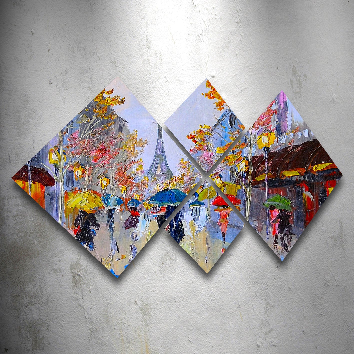 Conjunto Decorativo MDF Multicolor 4 Peças - Impressão UV Premium para Parede