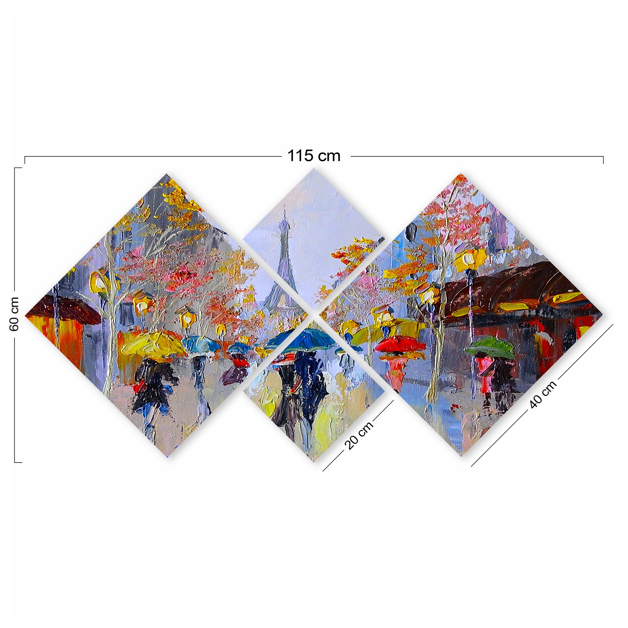 Conjunto Decorativo MDF Multicolor 4 Peças - Impressão UV Premium para Parede