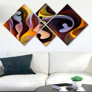 Conjunto Decorativo MDF Multicolor 4 Peças - Impressão UV Premium para Parede