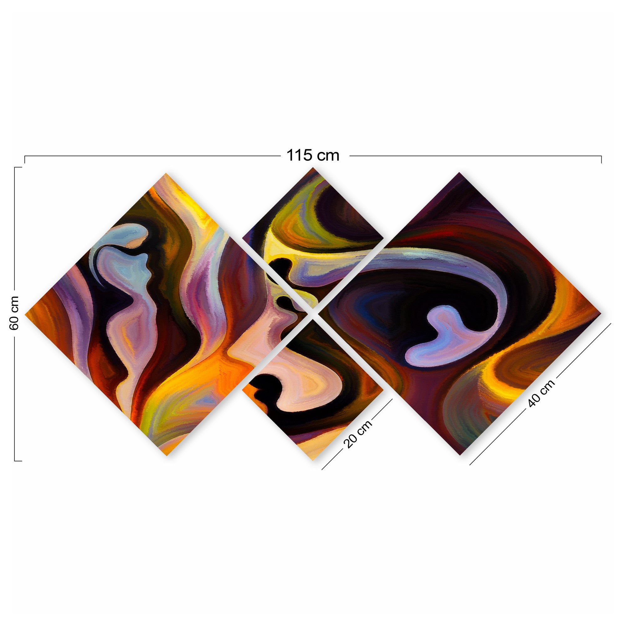 Conjunto Decorativo MDF Multicolor 4 Peças - Impressão UV Premium para Parede