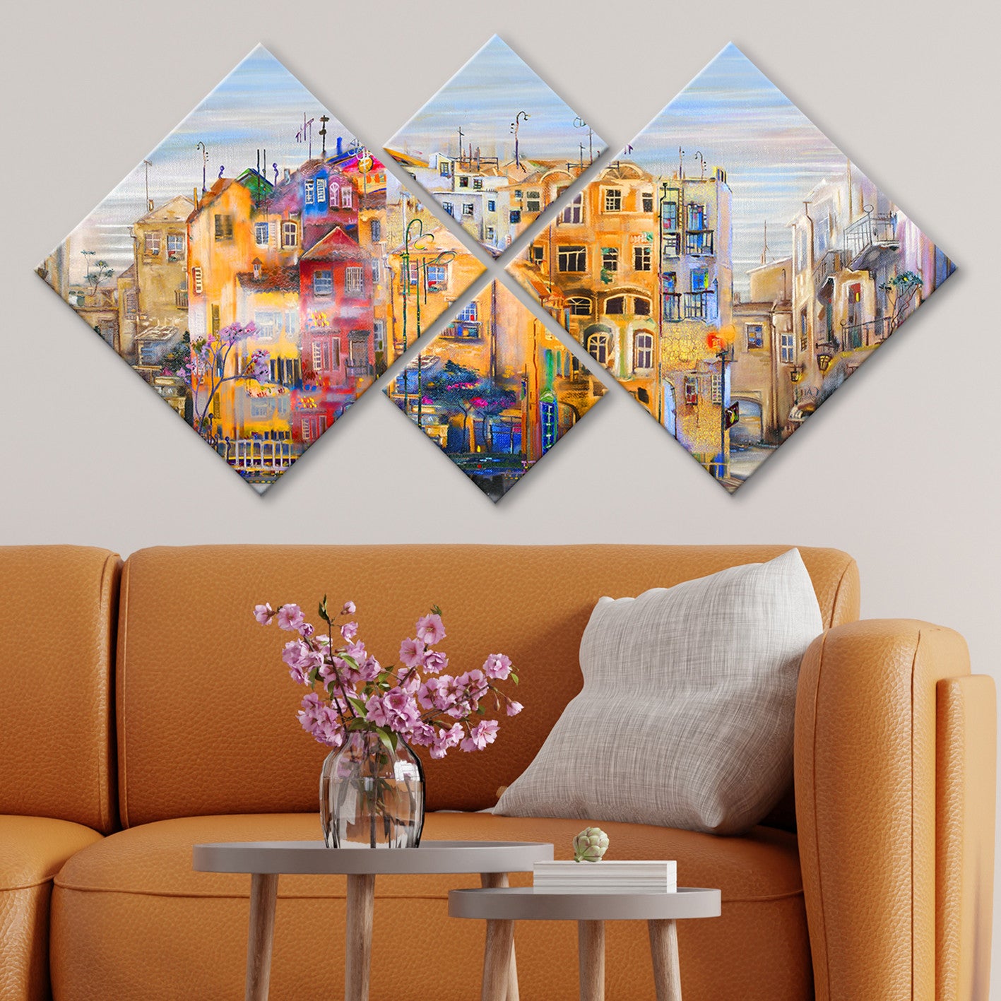 Conjunto Decorativo MDF Multicolor 4 Peças - Impressão UV Premium para Parede