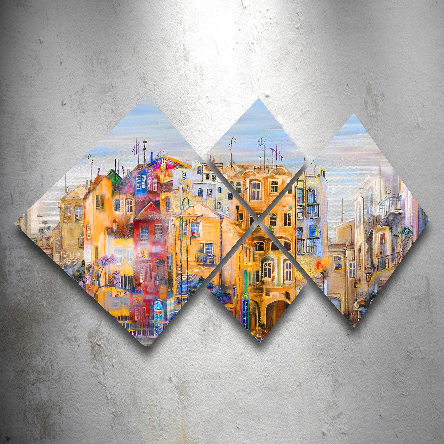 Conjunto Decorativo MDF Multicolor 4 Peças - Impressão UV Premium para Parede