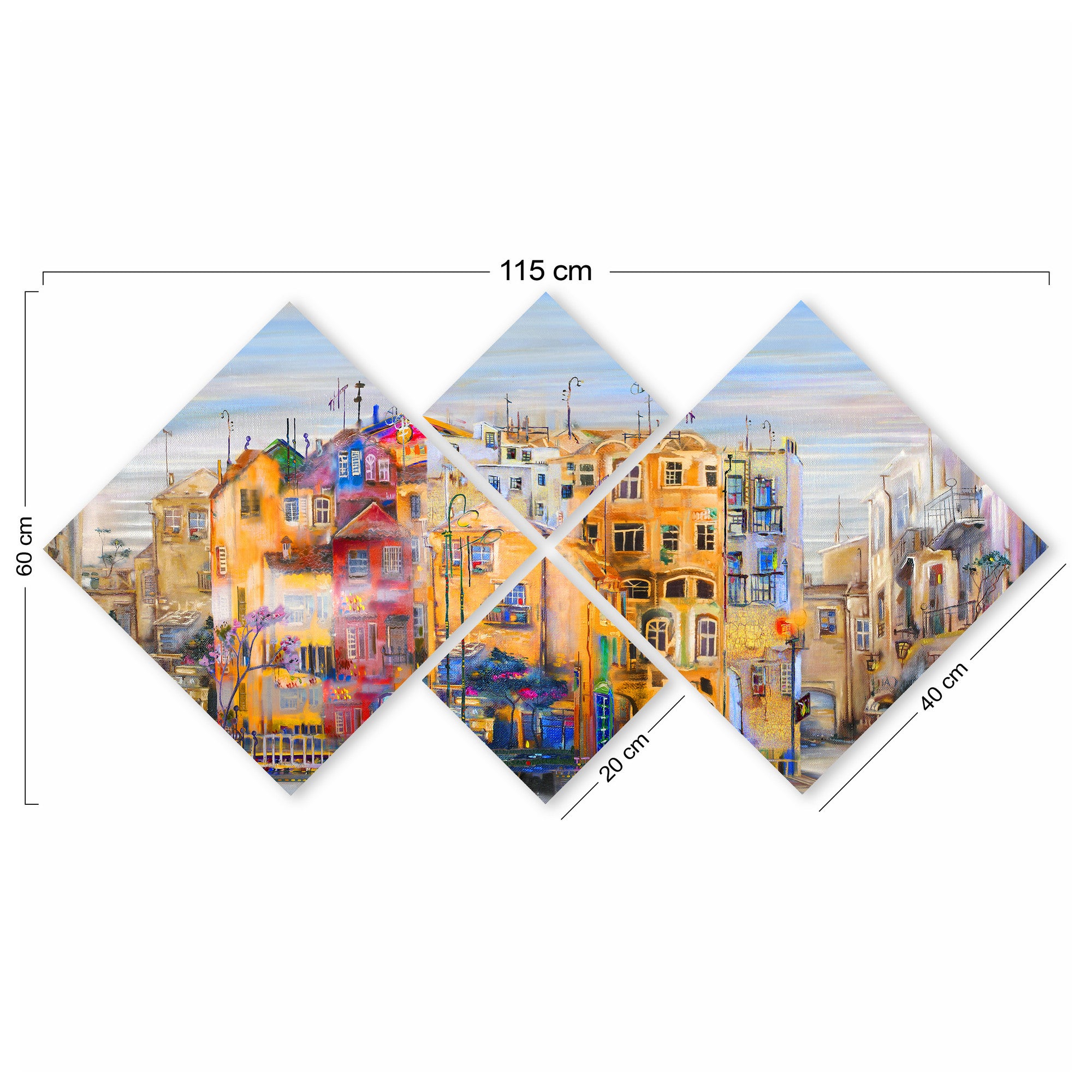 Conjunto Decorativo MDF Multicolor 4 Peças - Impressão UV Premium para Parede