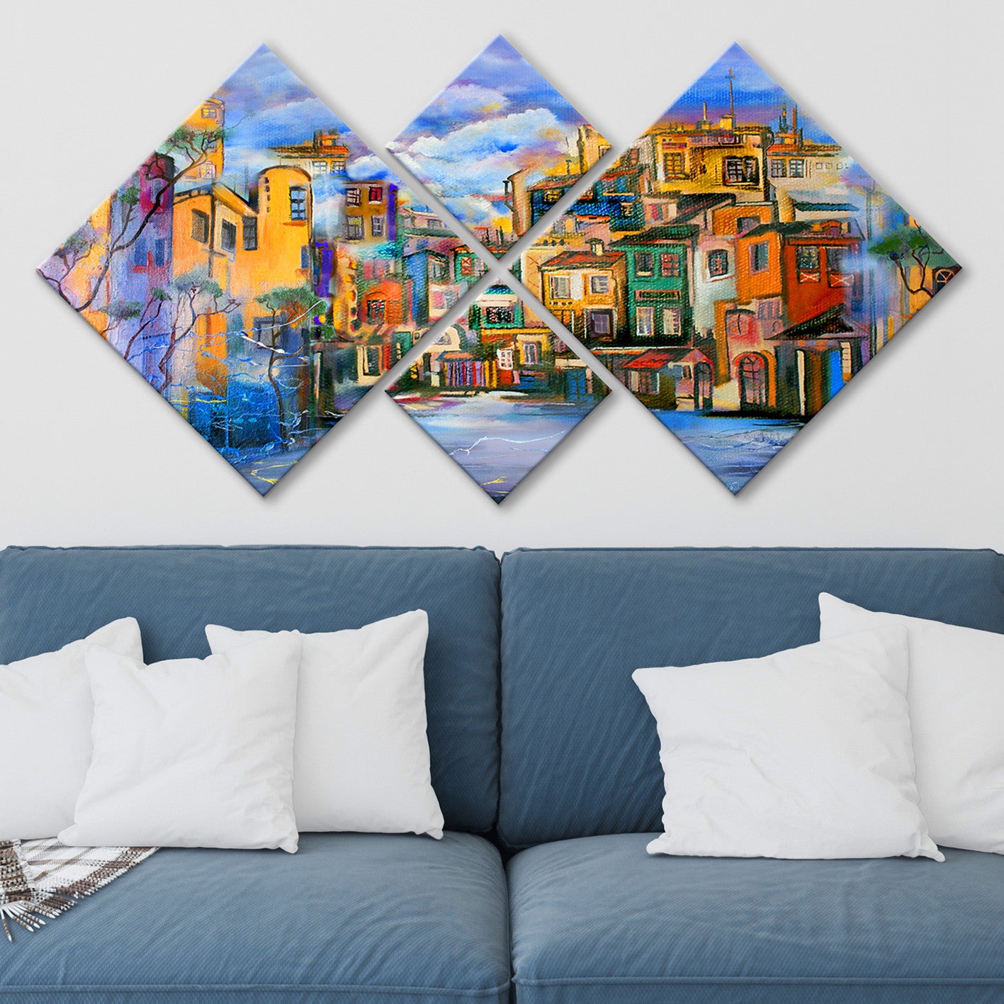 Conjunto Decorativo MDF Multicolor 4 Peças - Impressão UV Premium para Parede