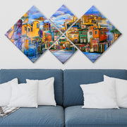 Conjunto Decorativo MDF Multicolor 4 Peças - Impressão UV Premium para Parede