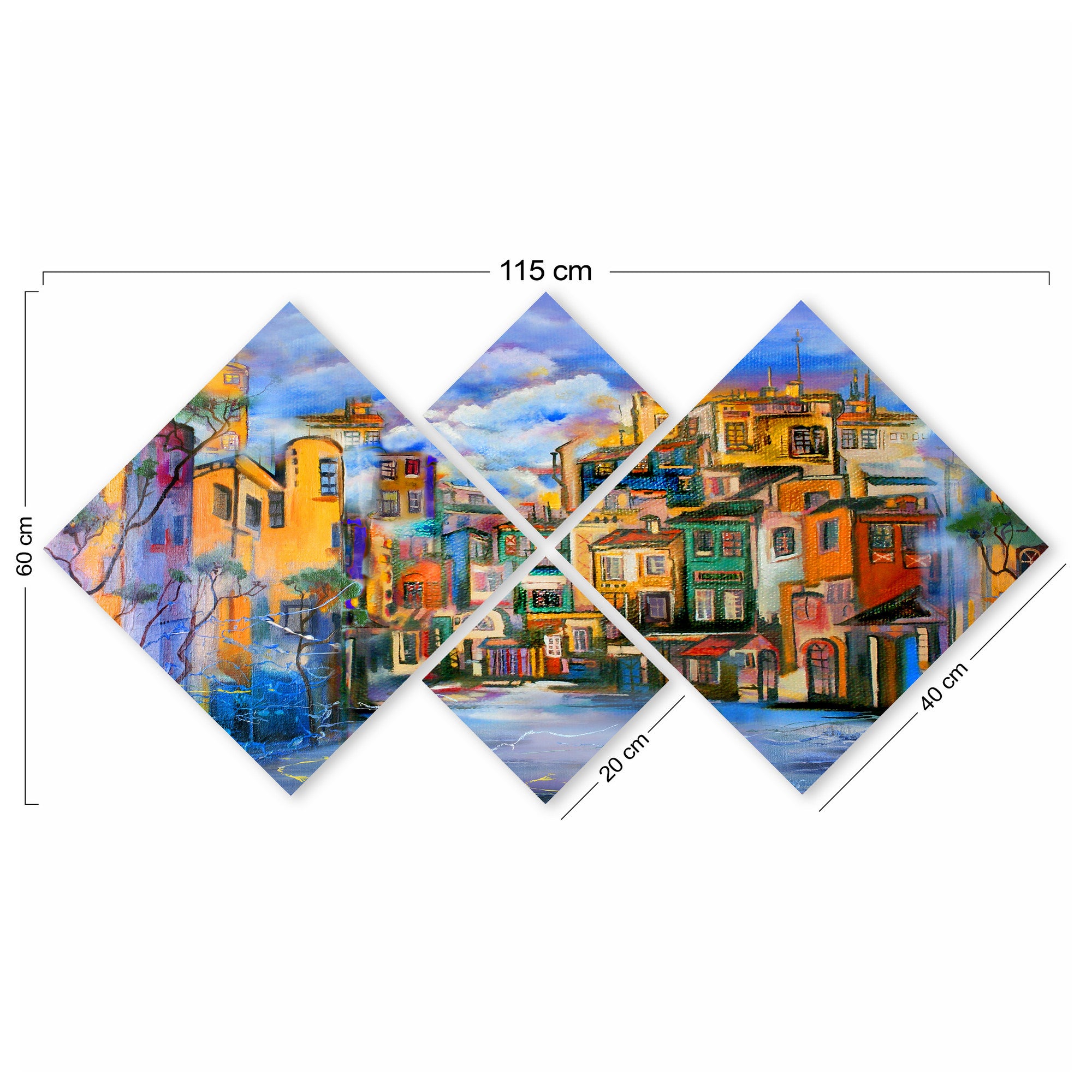 Conjunto Decorativo MDF Multicolor 4 Peças - Impressão UV Premium para Parede