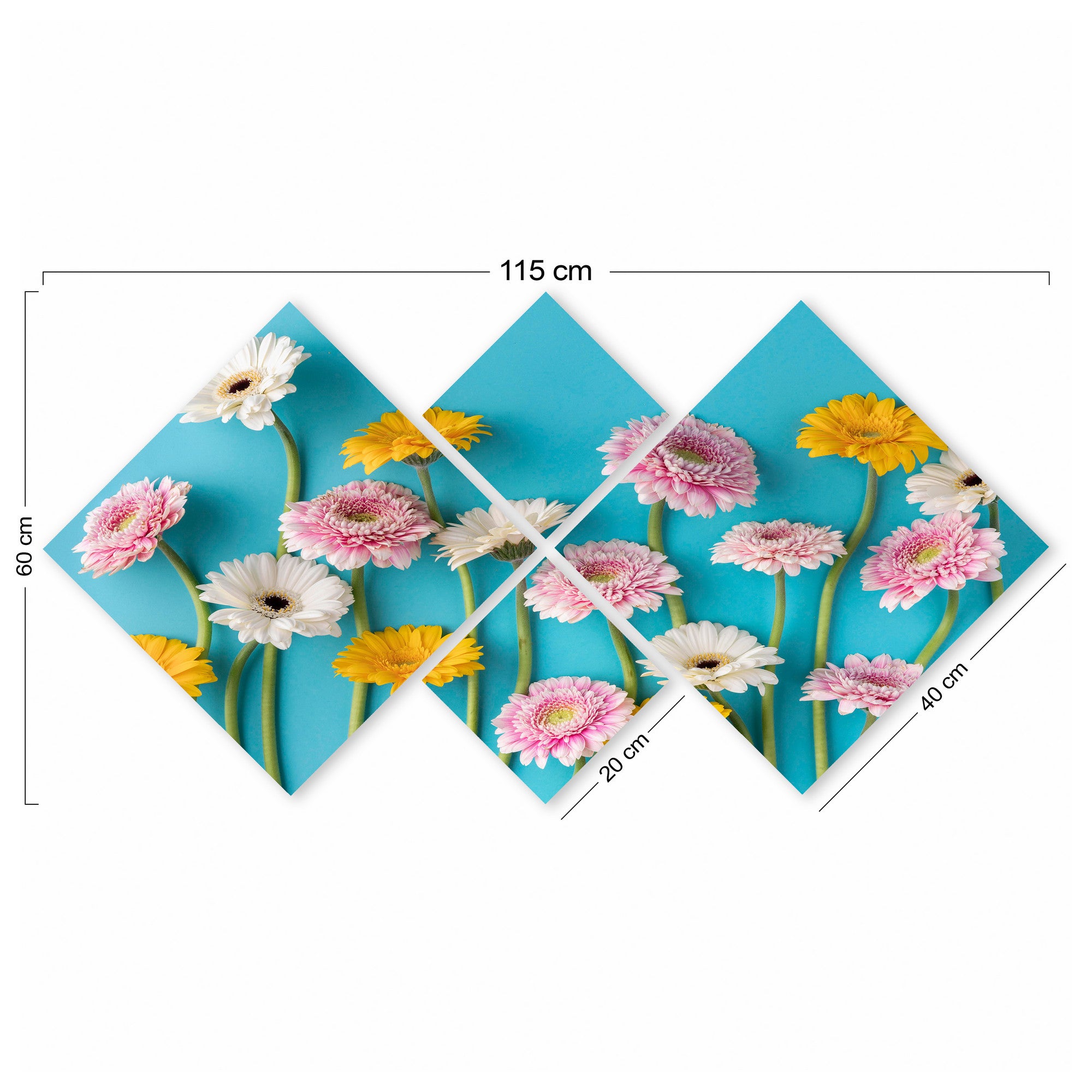 Conjunto Decorativo MDF Multicolor 4 Peças - Impressão UV Premium para Parede