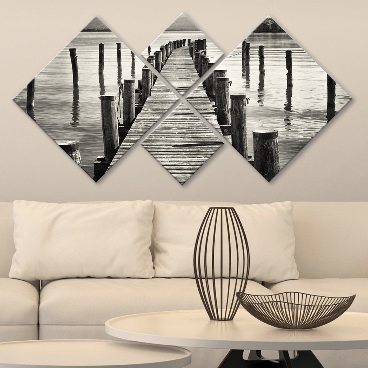 Conjunto Decorativo MDF Multicolor 4 Peças - Impressão UV Premium para Parede