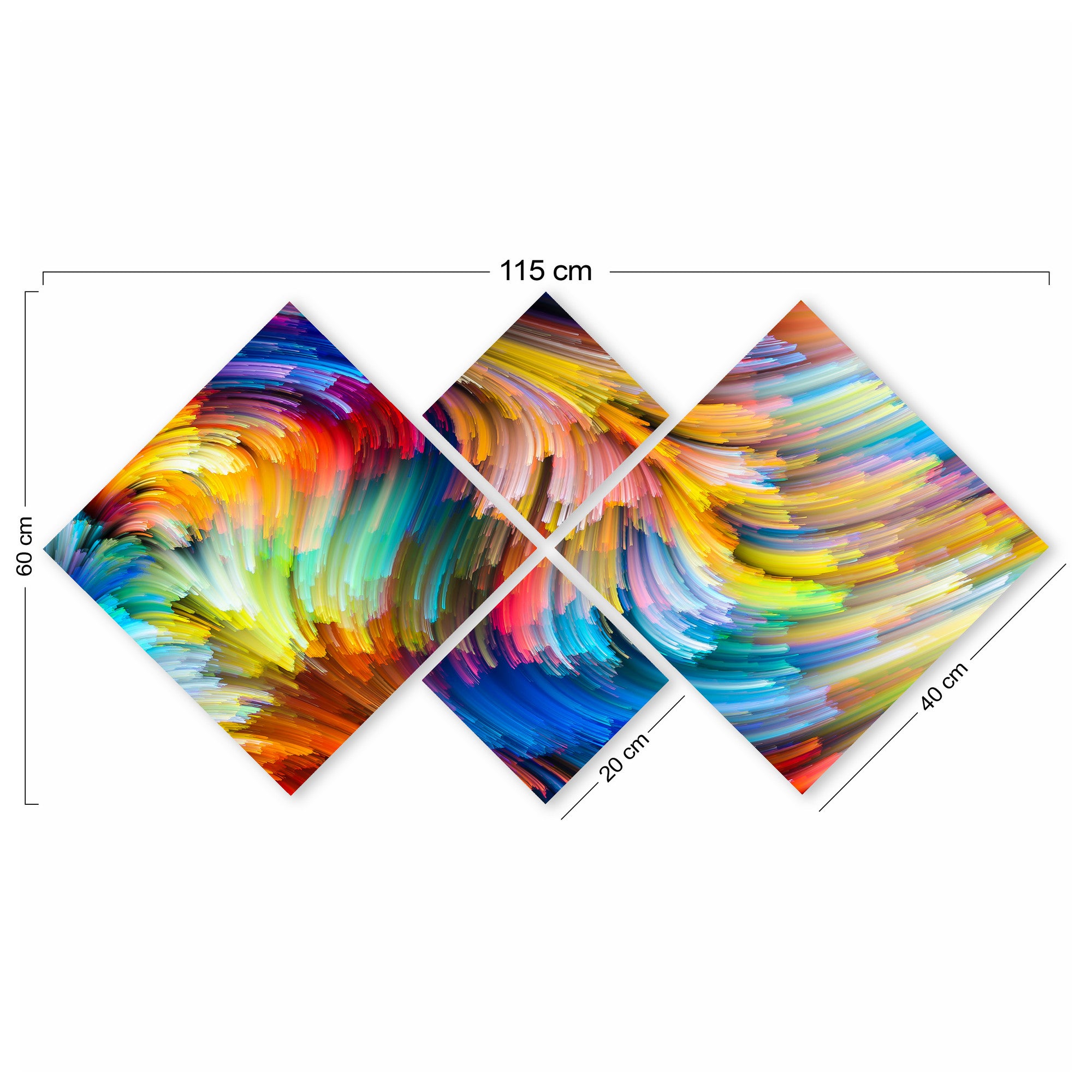 Conjunto Decorativo MDF Multicolor 4 Peças - Impressão UV Premium para Parede