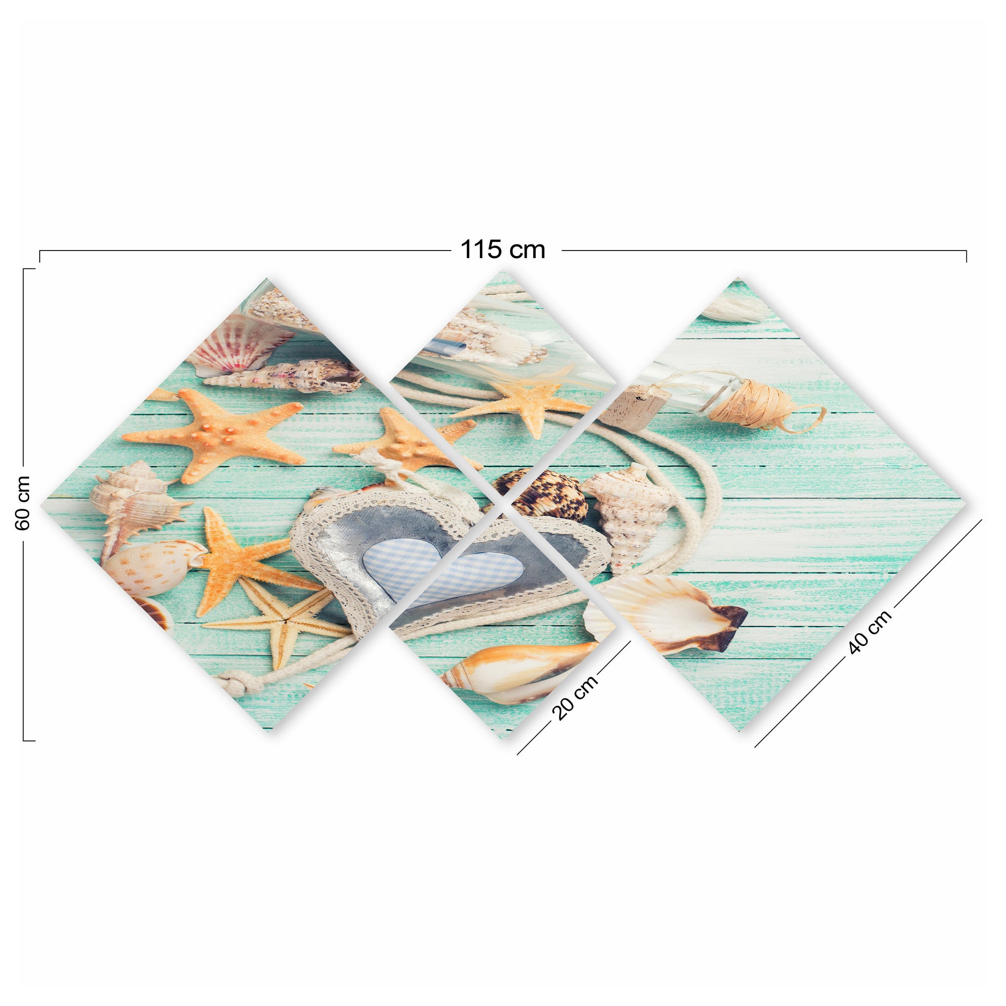 Conjunto Decorativo MDF Multicolor 4 Peças - Impressão UV Premium para Parede