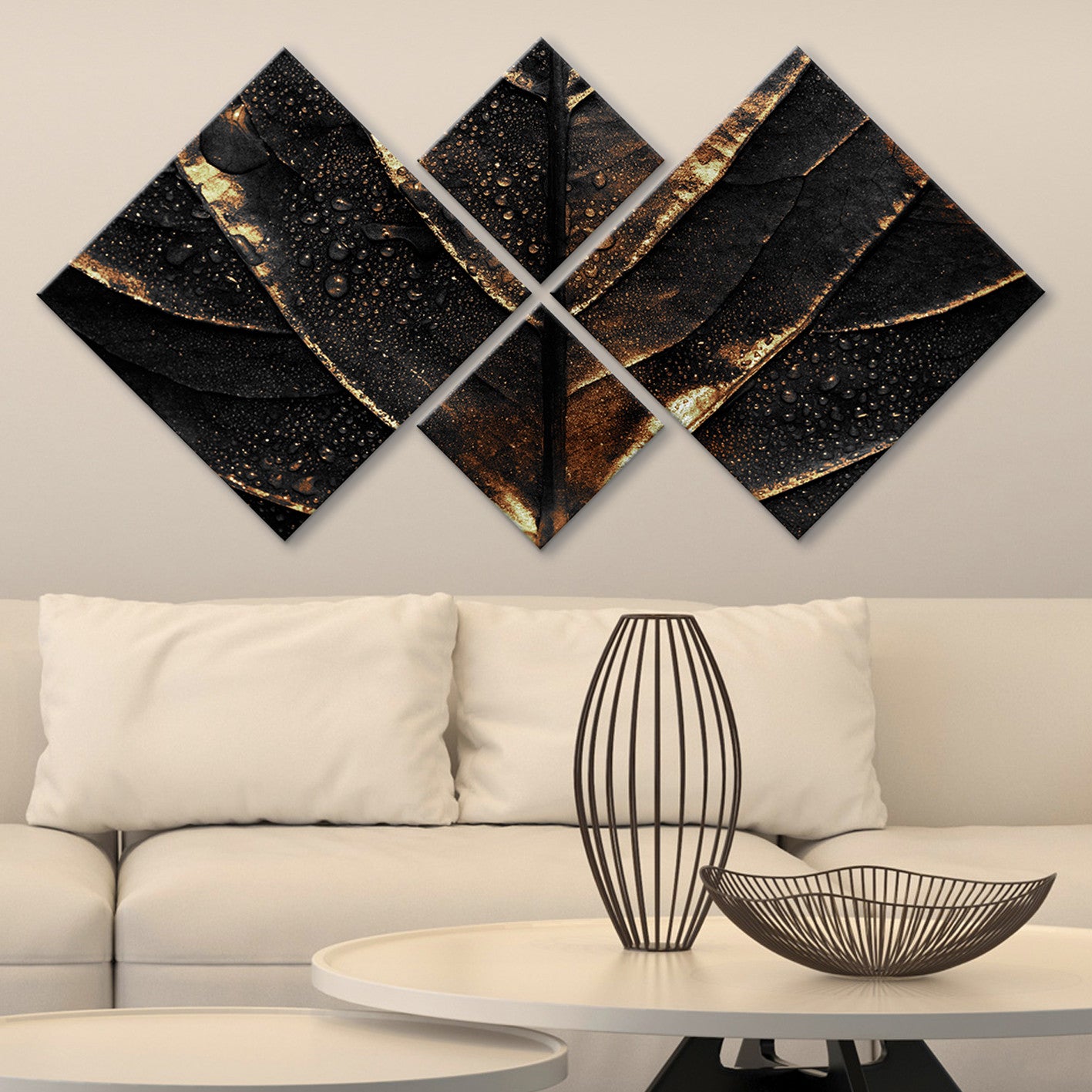 Conjunto Decorativo MDF Multicolor 4 Peças - Impressão UV Premium para Parede