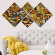 Conjunto Decorativo MDF Multicolor 4 Peças - Impressão UV Premium para Parede