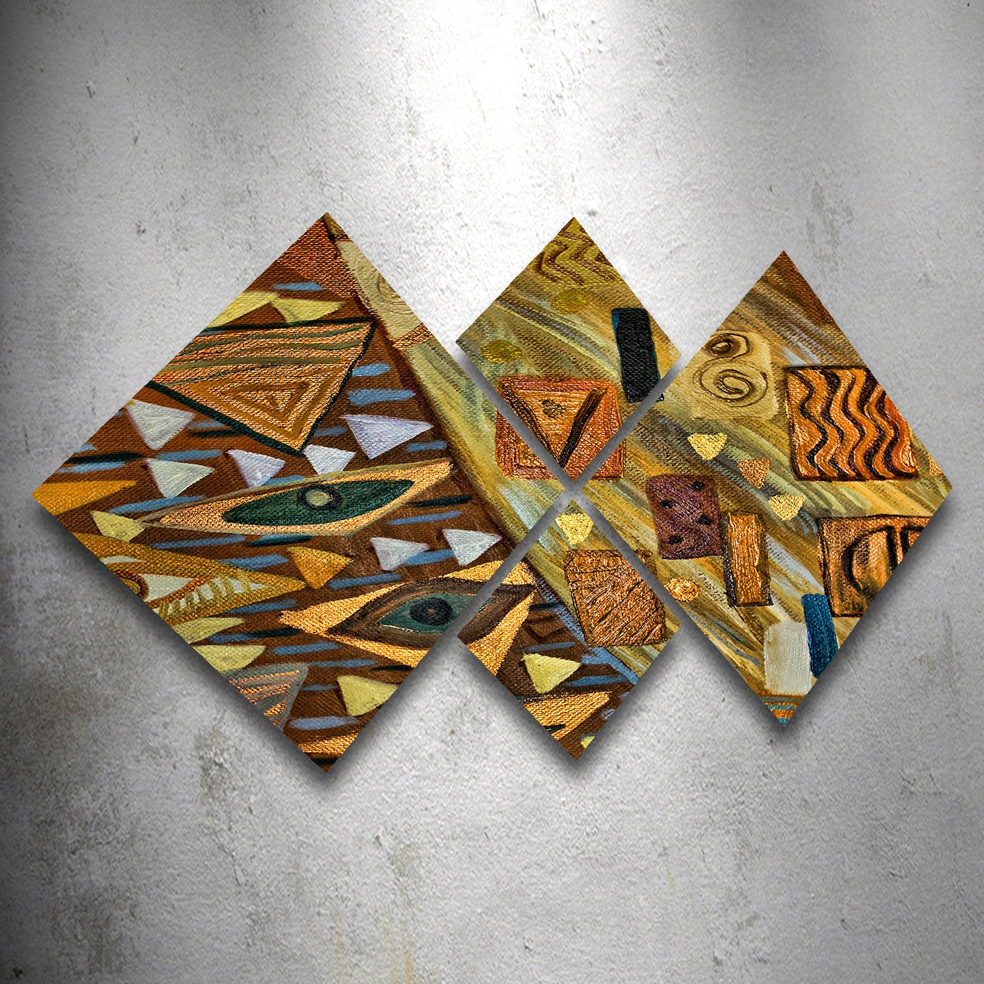 Conjunto Decorativo MDF Multicolor 4 Peças - Impressão UV Premium para Parede