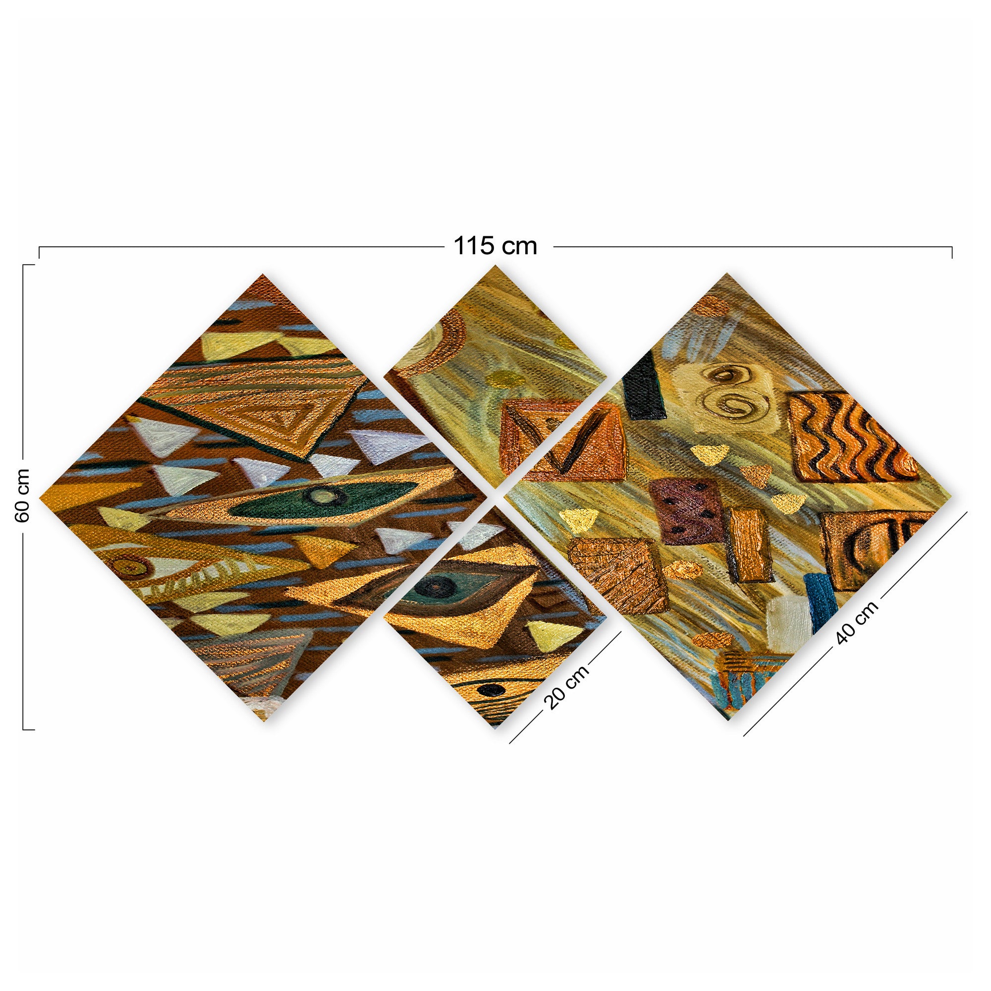 Conjunto Decorativo MDF Multicolor 4 Peças - Impressão UV Premium para Parede