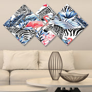 Conjunto Decorativo MDF Multicolor 4 Peças - Impressão UV Premium para Parede