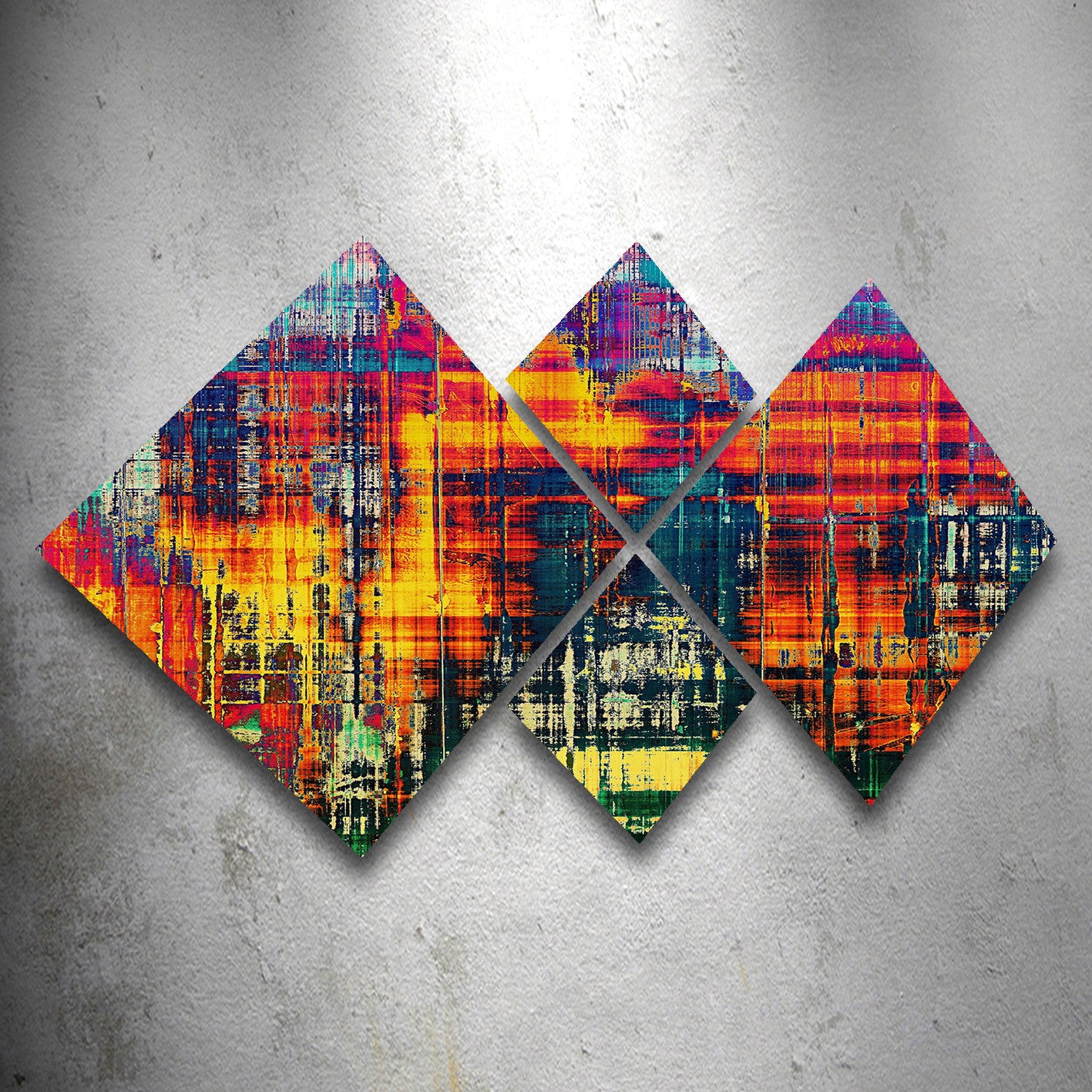 Conjunto Decorativo MDF Multicolor 4 Peças - Impressão UV Premium para Parede