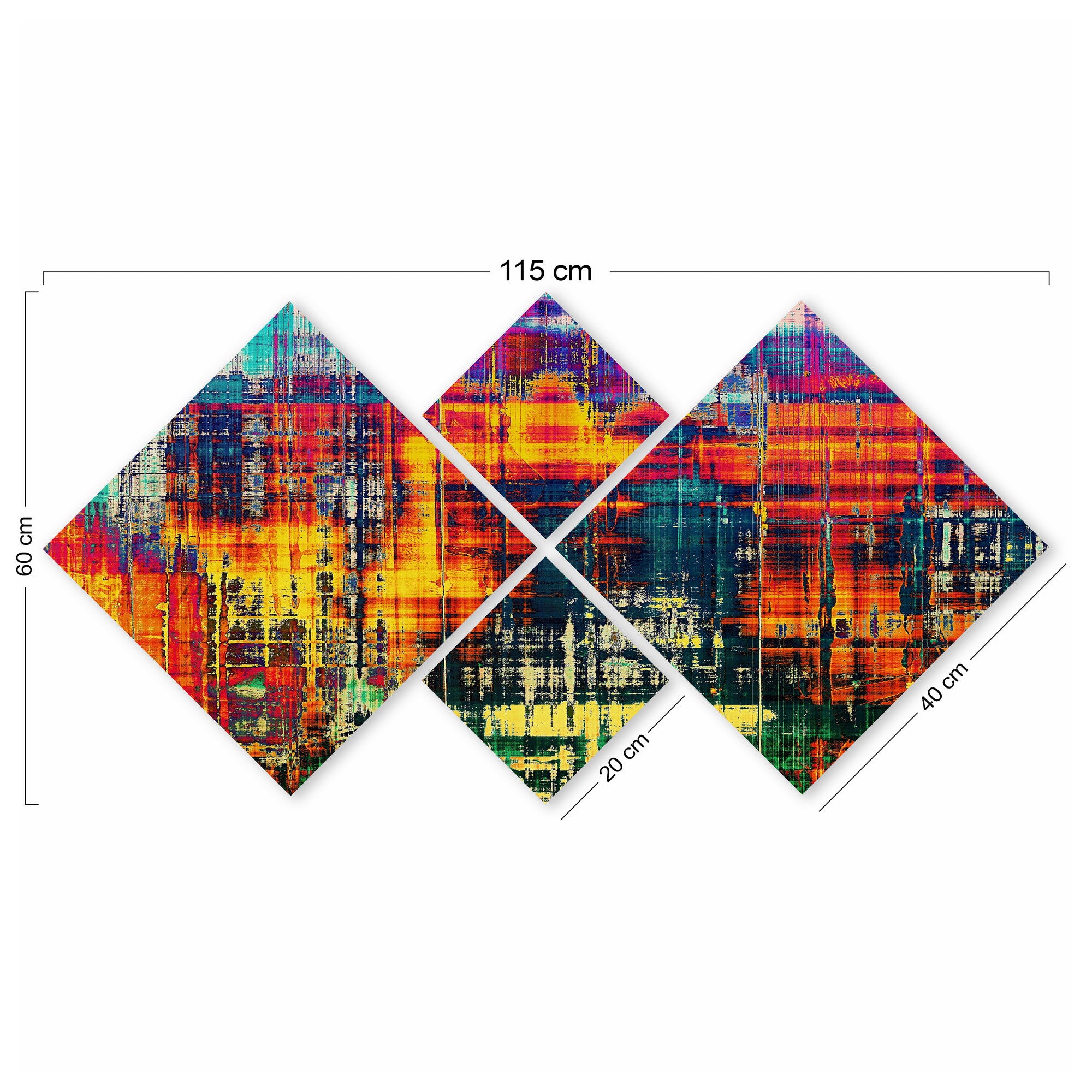 Conjunto Decorativo MDF Multicolor 4 Peças - Impressão UV Premium para Parede