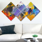 Conjunto Decorativo MDF Multicolor 4 Peças - Impressão UV Premium para Parede