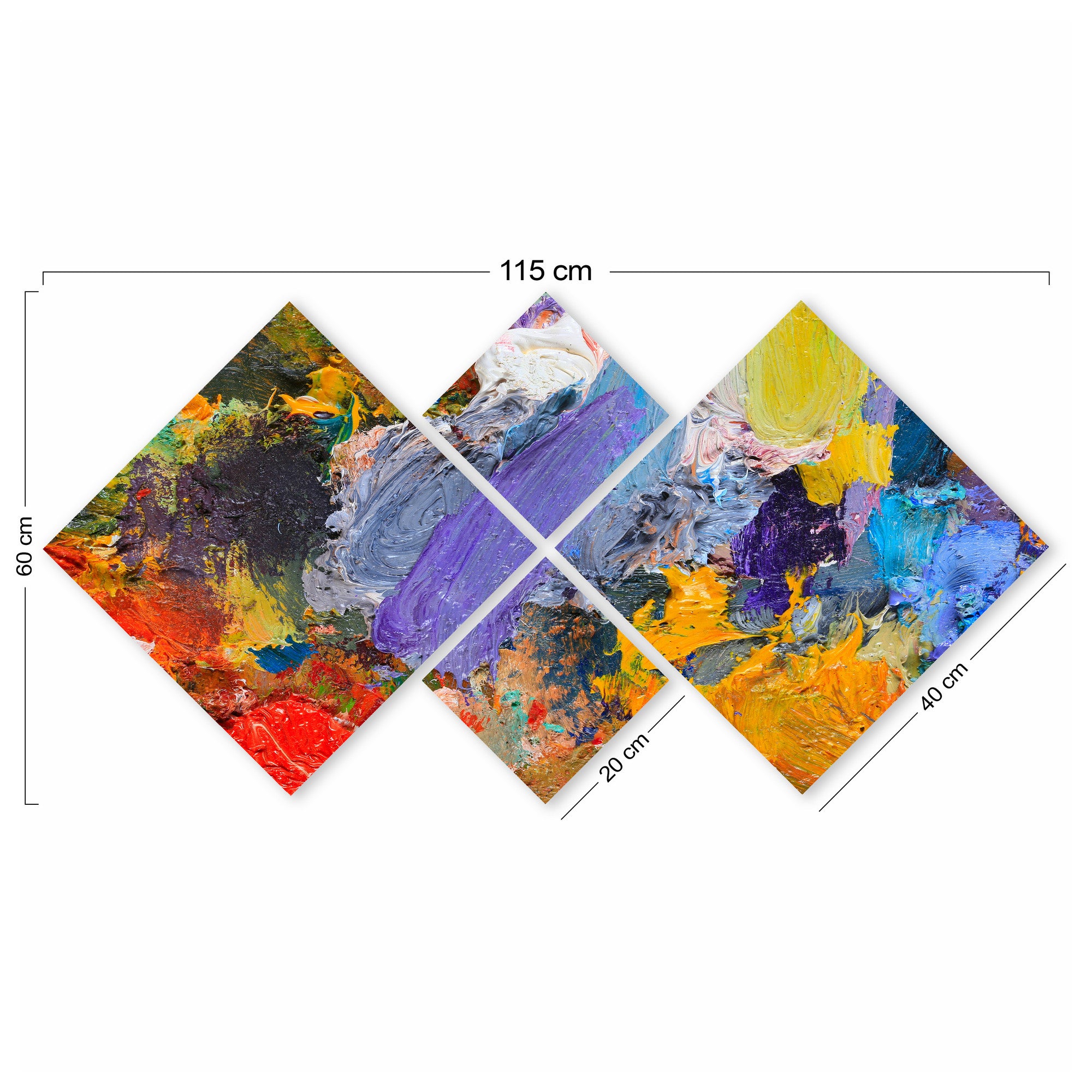 Conjunto Decorativo MDF Multicolor 4 Peças - Impressão UV Premium para Parede