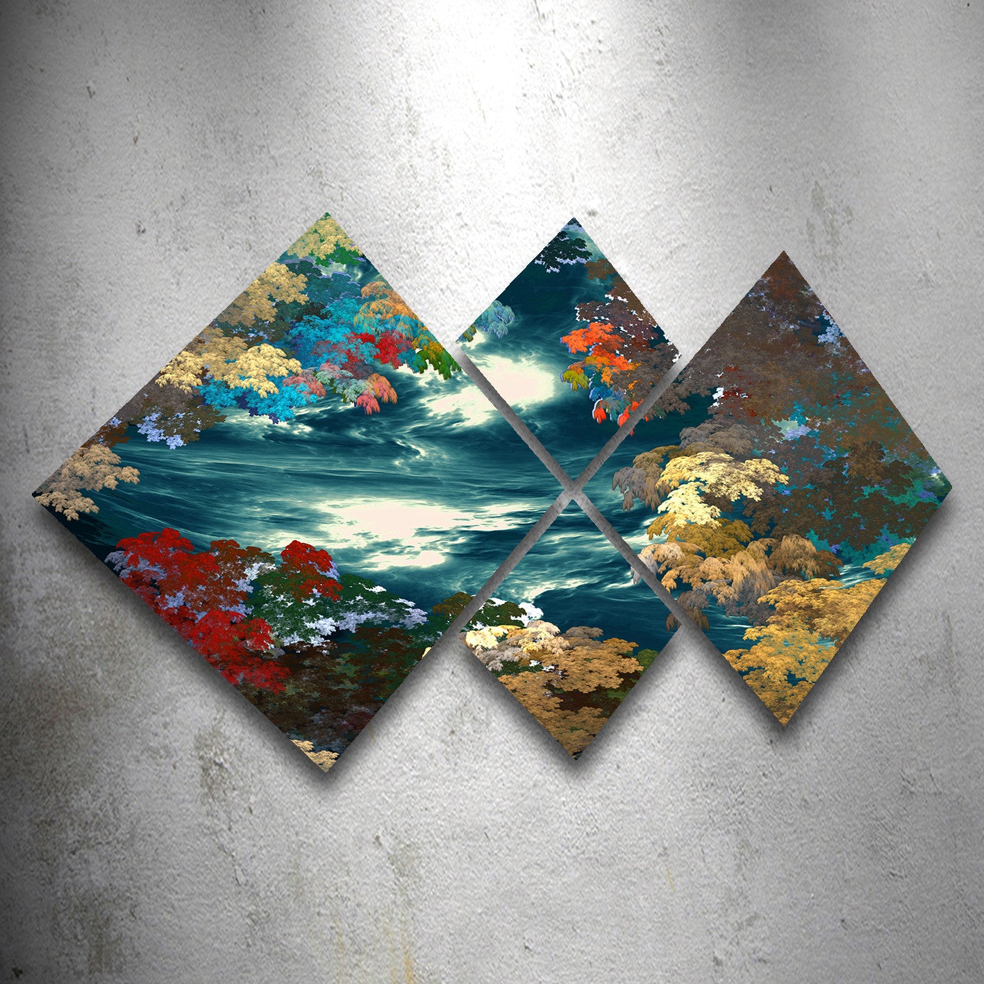 Conjunto Decorativo MDF Multicolor 4 Peças - Impressão UV Premium para Parede