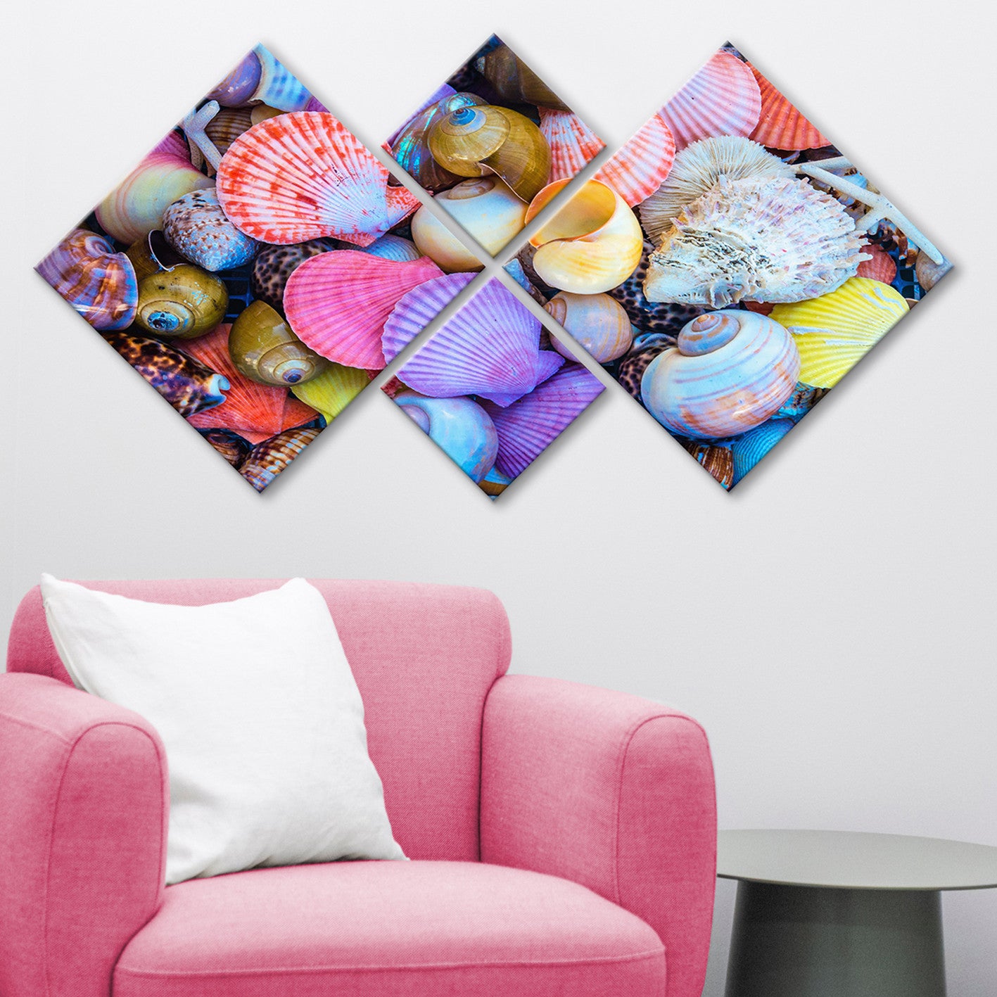 Conjunto Decorativo MDF Multicolor 4 Peças - Impressão UV Premium para Parede