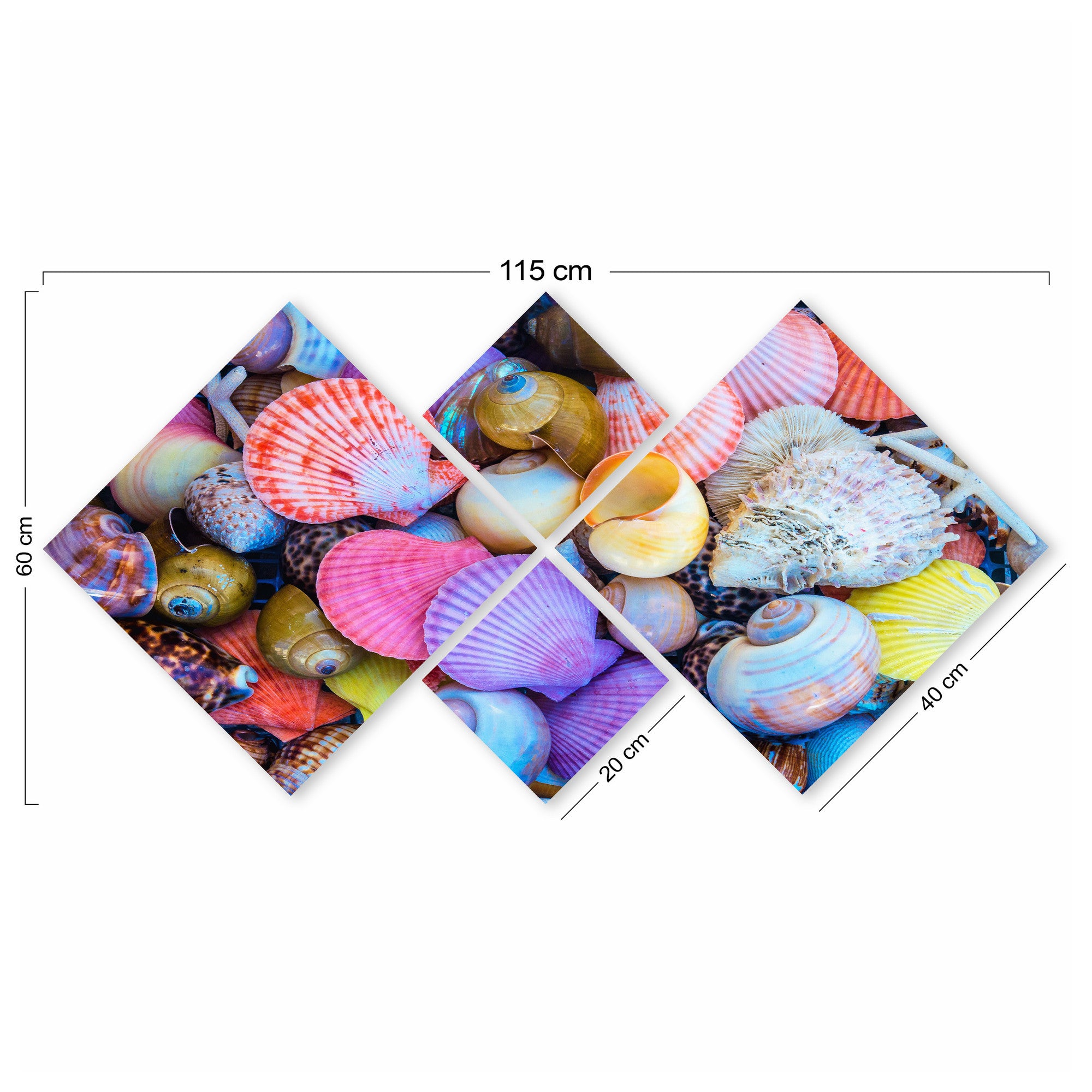 Conjunto Decorativo MDF Multicolor 4 Peças - Impressão UV Premium para Parede