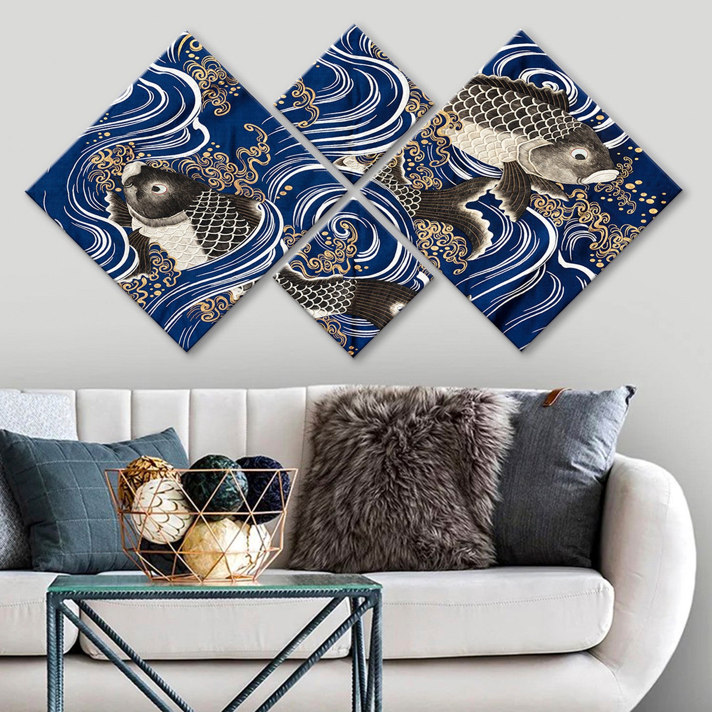 Conjunto Decorativo MDF Multicolor 4 Peças - Impressão UV Premium para Parede