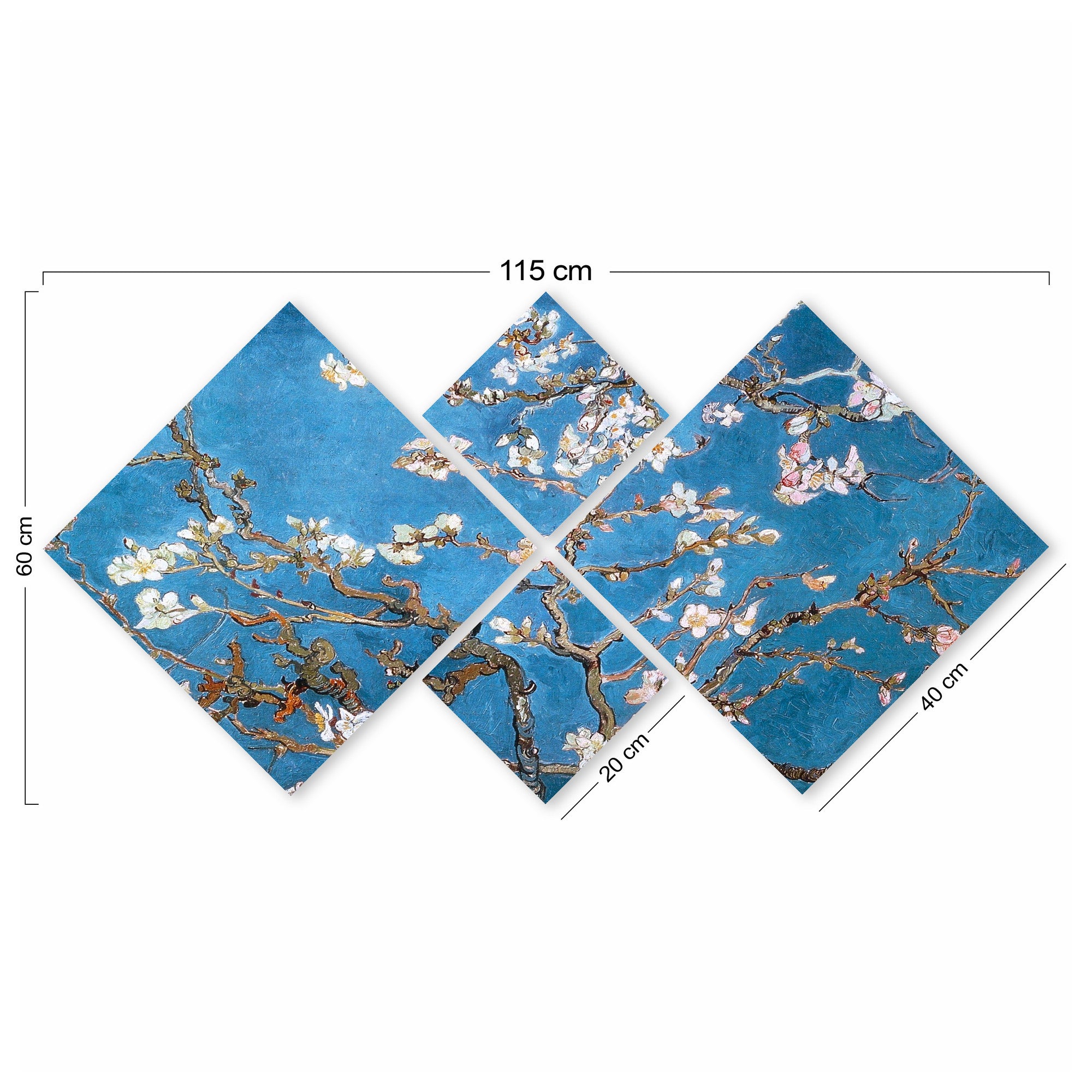 Conjunto Decorativo MDF Multicolor 4 Peças - Impressão UV Premium para Parede