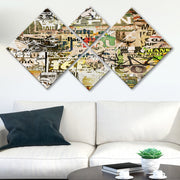 Conjunto Decorativo MDF Multicolor 4 Peças - Impressão UV Premium para Parede