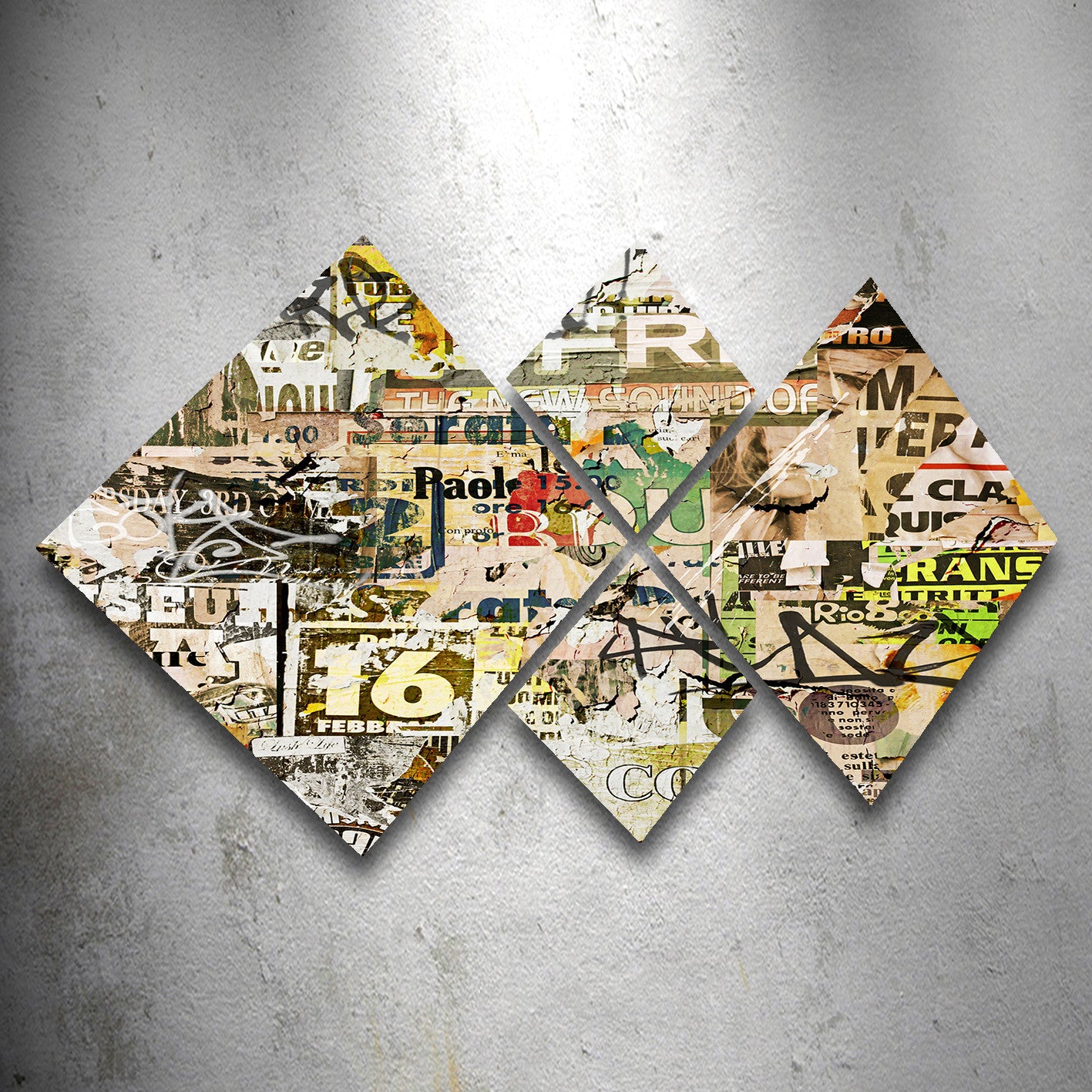 Conjunto Decorativo MDF Multicolor 4 Peças - Impressão UV Premium para Parede