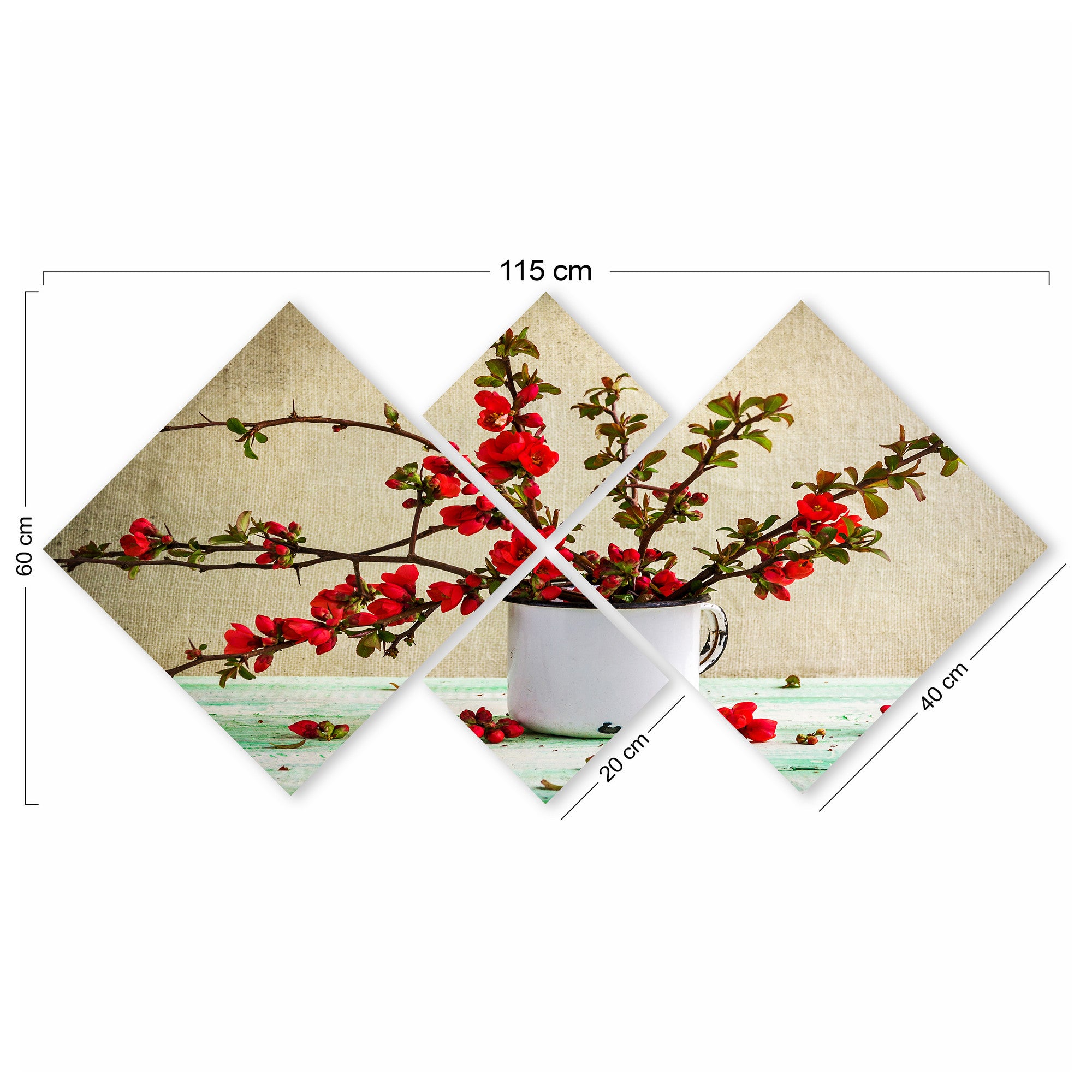 Conjunto Decorativo MDF Multicolor 4 Peças - Impressão UV Premium para Parede