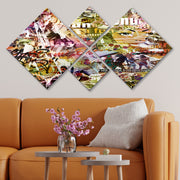 Conjunto Decorativo MDF Multicolor 4 Peças - Impressão UV Premium para Parede