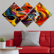 Conjunto Decorativo MDF Multicolor 4 Peças - Impressão UV Premium para Parede