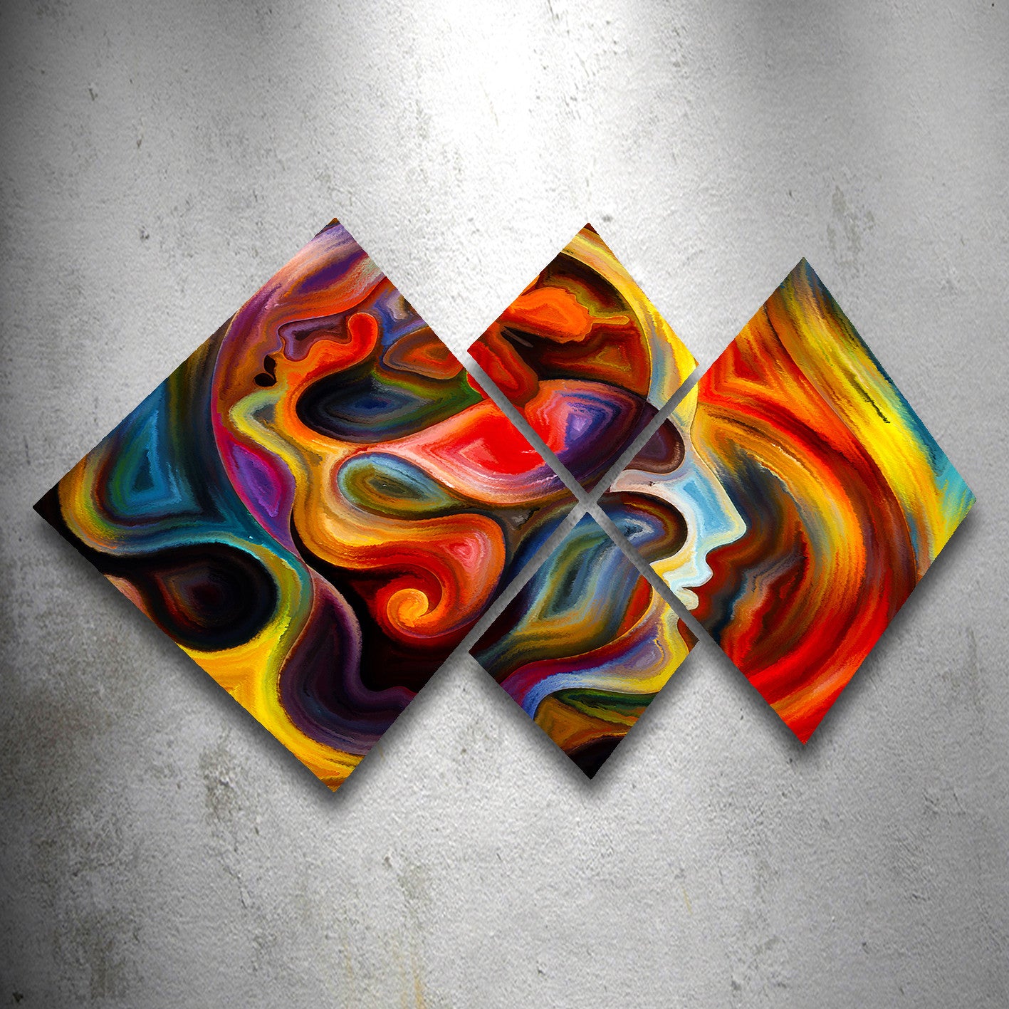 Conjunto Decorativo MDF Multicolor 4 Peças - Impressão UV Premium para Parede