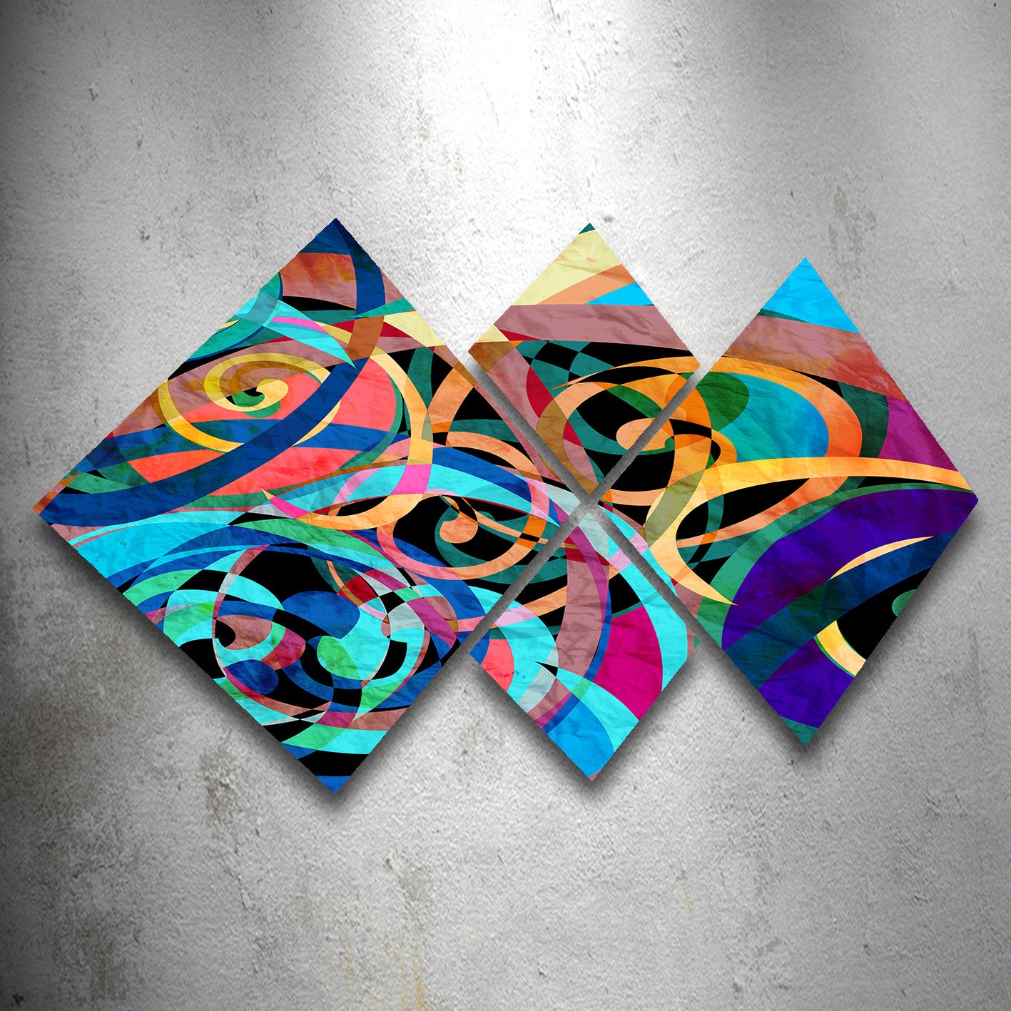 Conjunto Decorativo MDF Multicolor 4 Peças - Impressão UV Premium para Parede