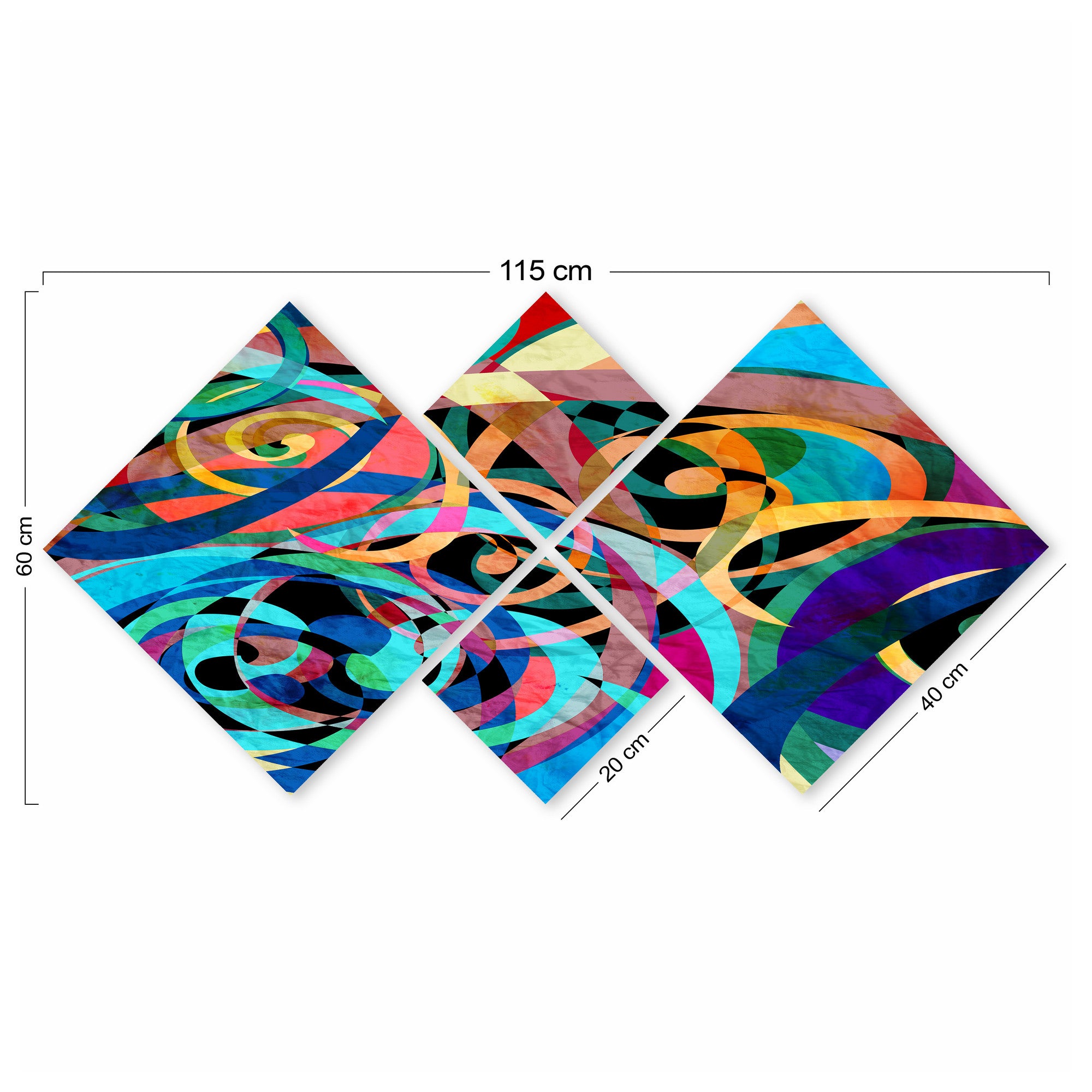 Conjunto Decorativo MDF Multicolor 4 Peças - Impressão UV Premium para Parede