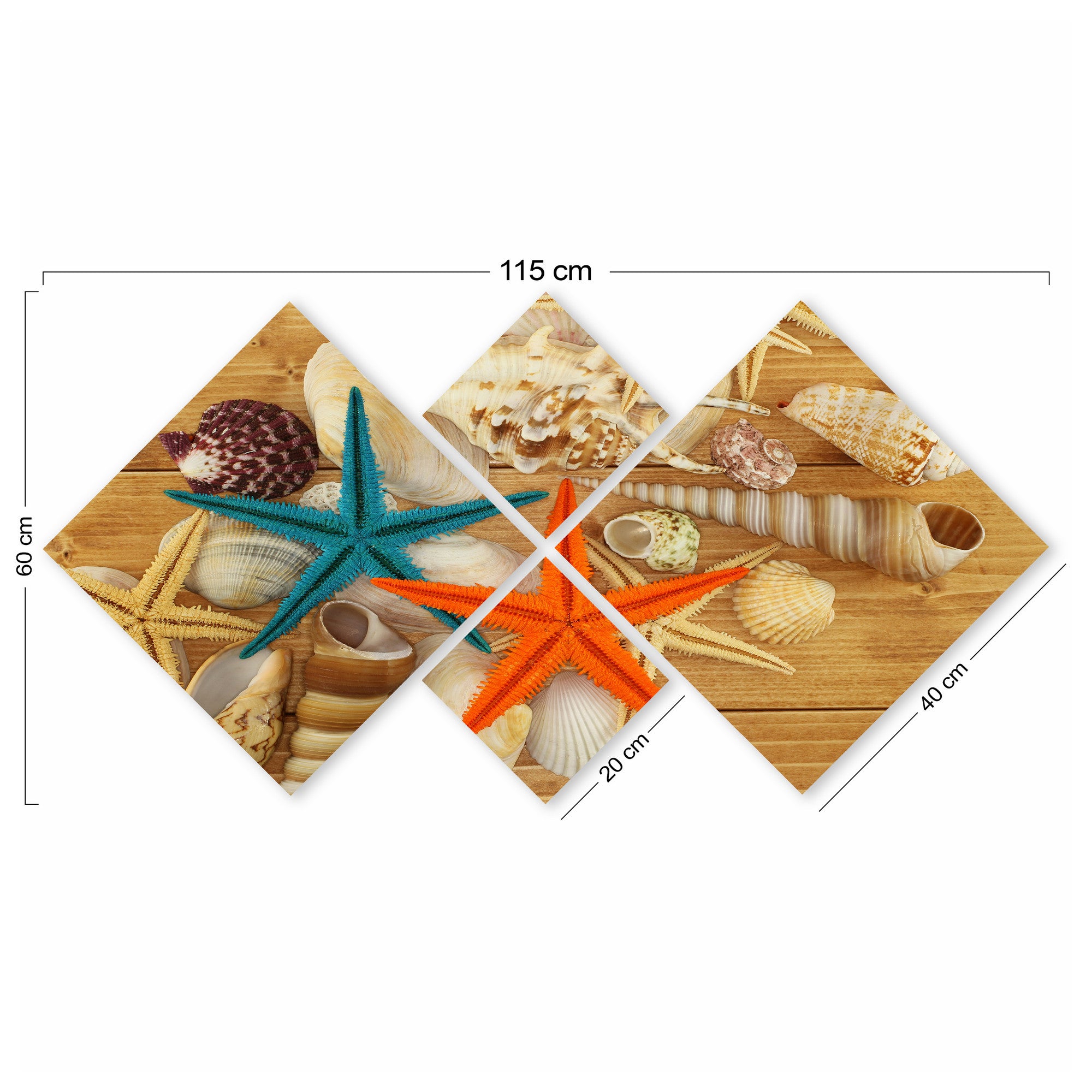 Conjunto Decorativo MDF Multicolor 4 Peças - Impressão UV Premium para Parede