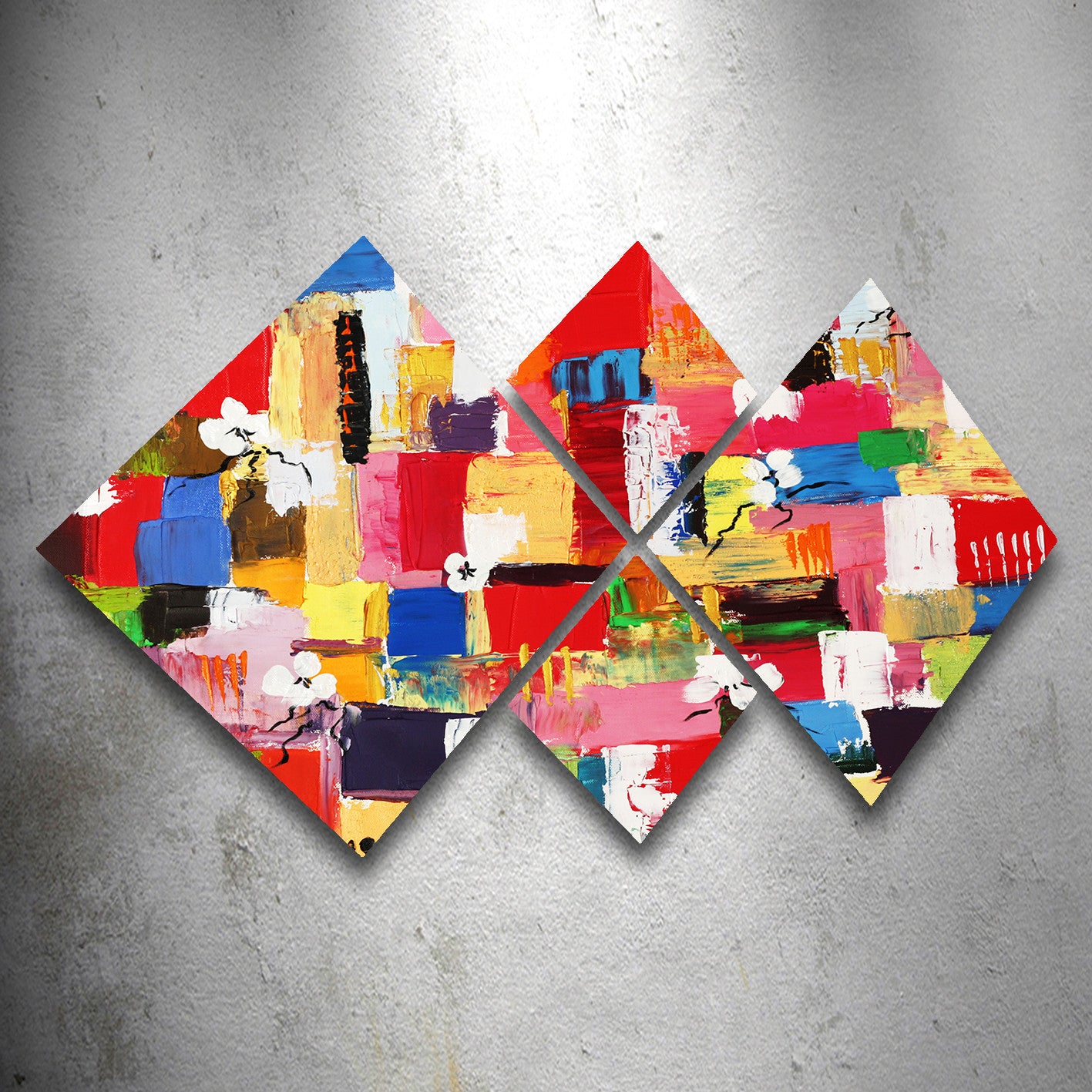 Conjunto Decorativo MDF Multicolor 4 Peças - Impressão UV Premium para Parede