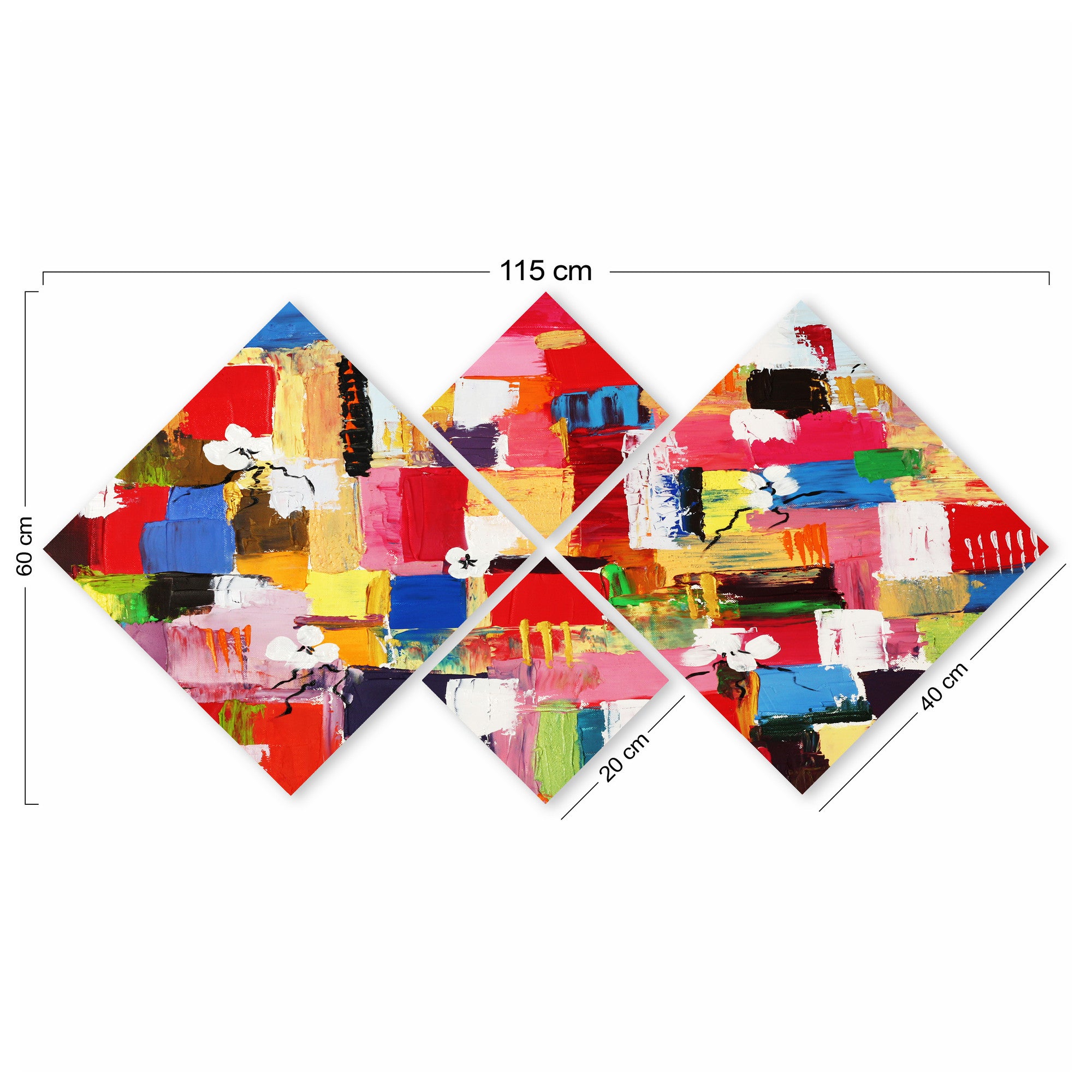 Conjunto Decorativo MDF Multicolor 4 Peças - Impressão UV Premium para Parede