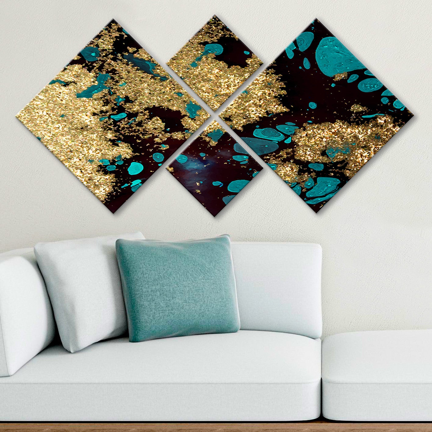 Conjunto Decorativo MDF Multicolor 4 Peças - Impressão UV Premium para Parede