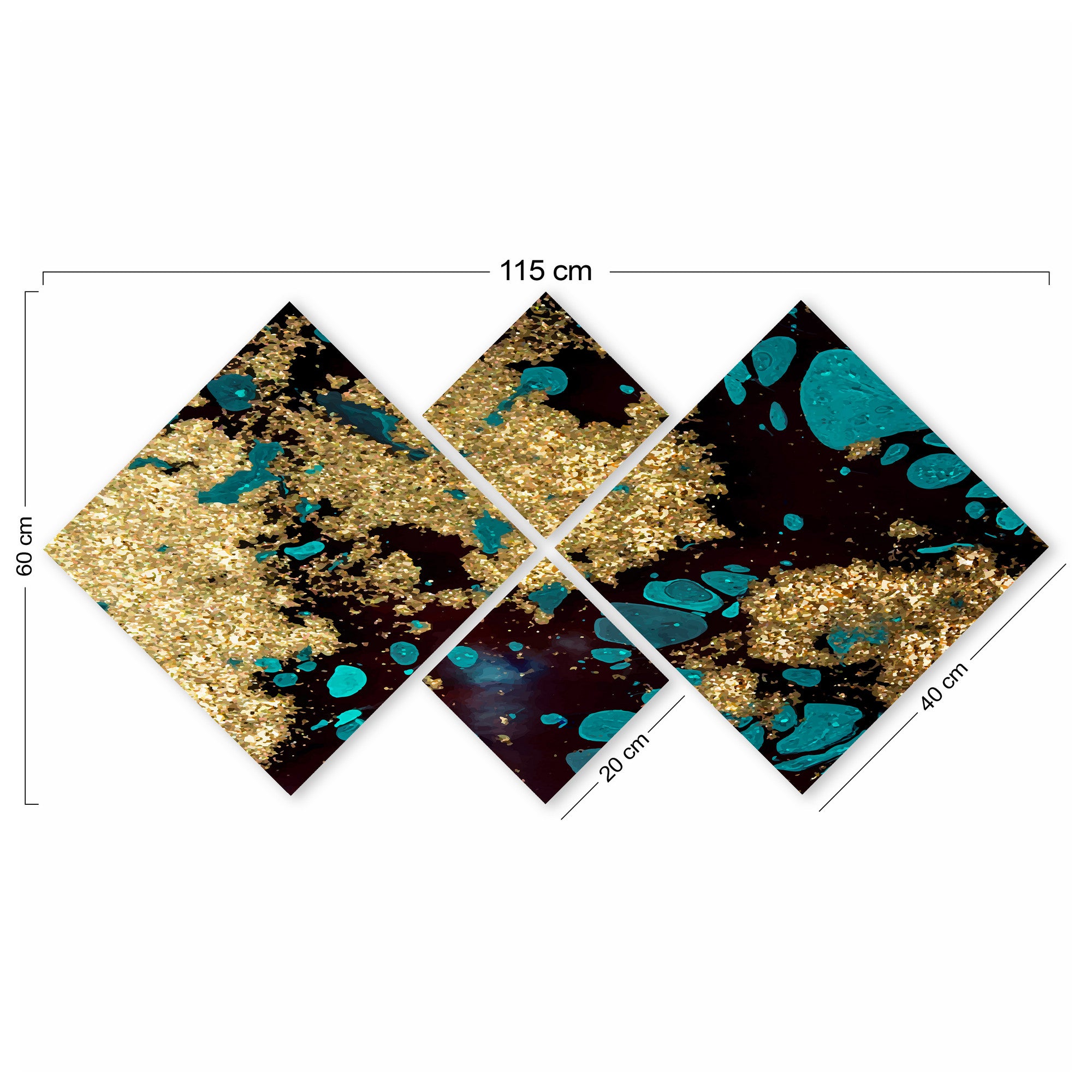 Conjunto Decorativo MDF Multicolor 4 Peças - Impressão UV Premium para Parede