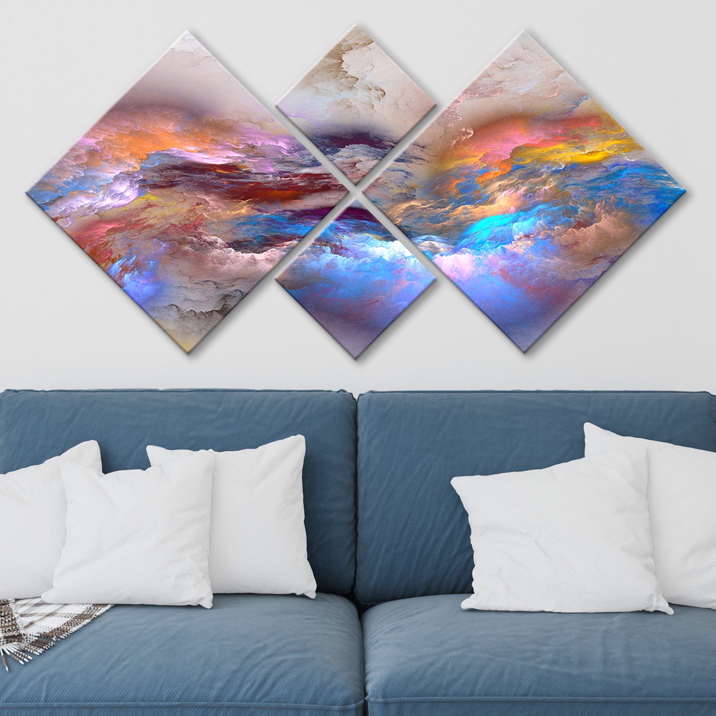 Conjunto Decorativo MDF Multicolor 4 Peças - Impressão UV Premium para Parede