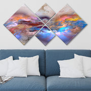 Conjunto Decorativo MDF Multicolor 4 Peças - Impressão UV Premium para Parede