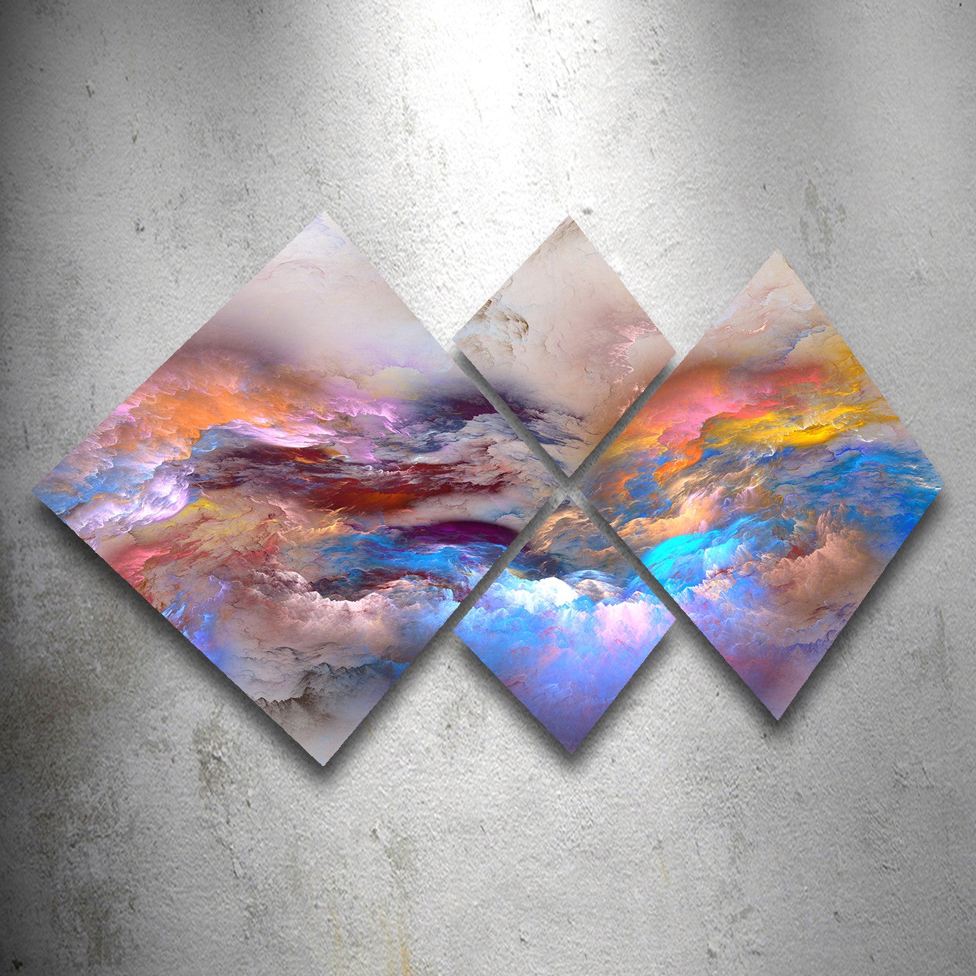 Conjunto Decorativo MDF Multicolor 4 Peças - Impressão UV Premium para Parede