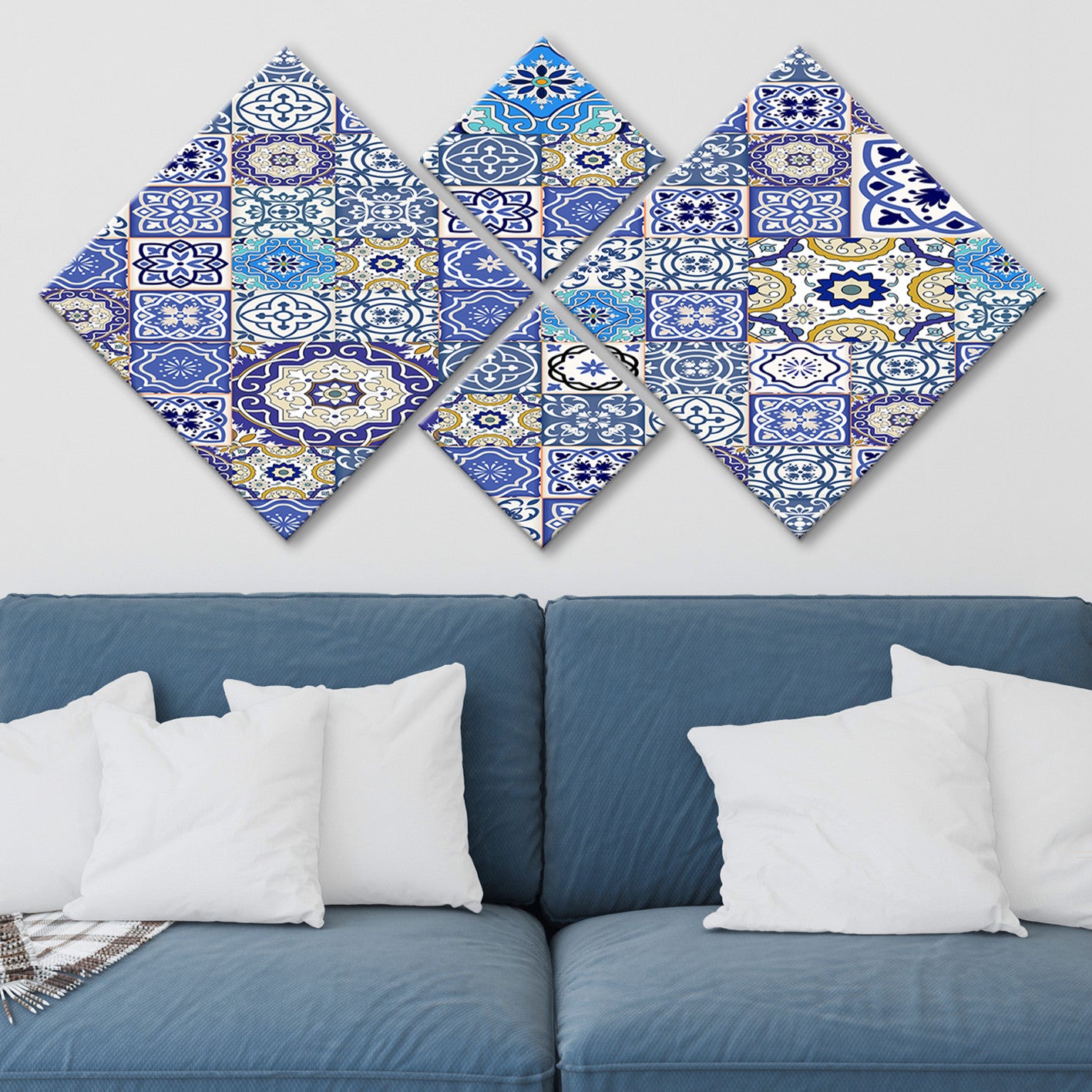 Conjunto Decorativo MDF Multicolor 4 Peças - Impressão UV Premium para Parede