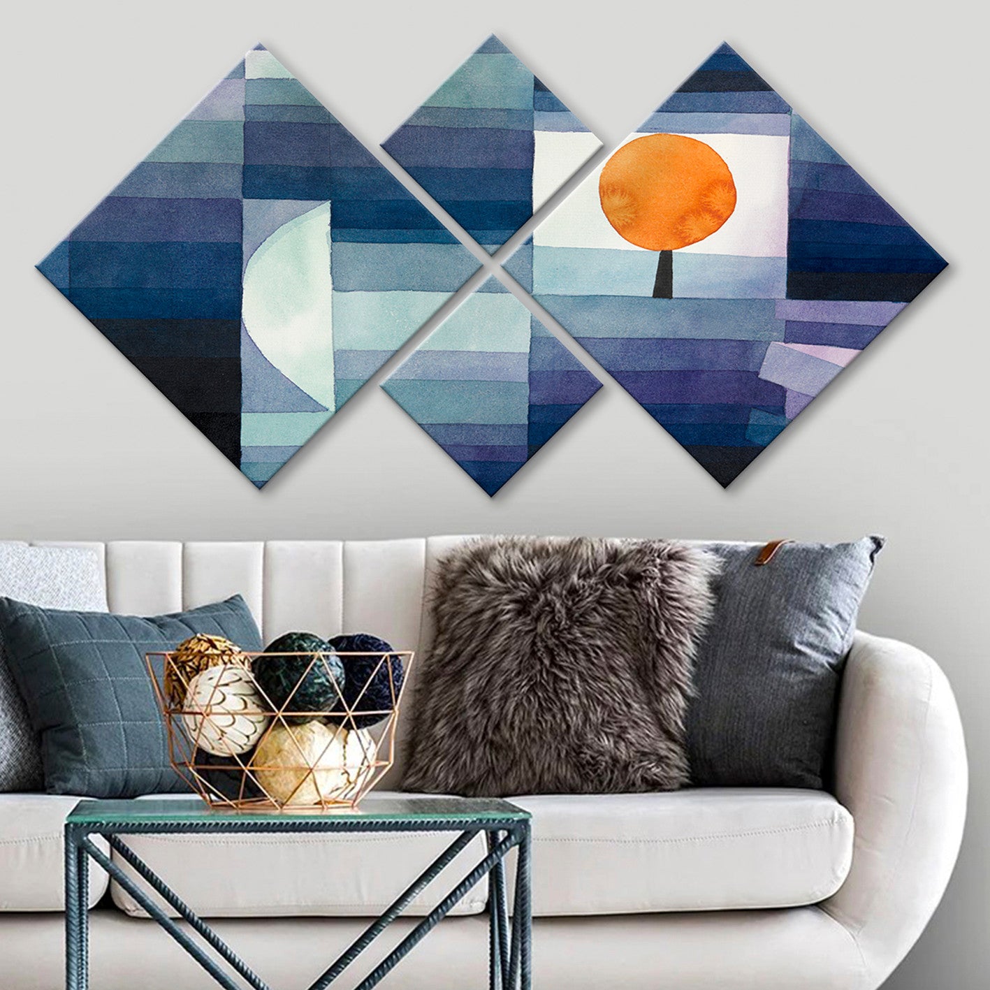 Conjunto Decorativo MDF Multicolor 4 Peças - Impressão UV Premium para Parede