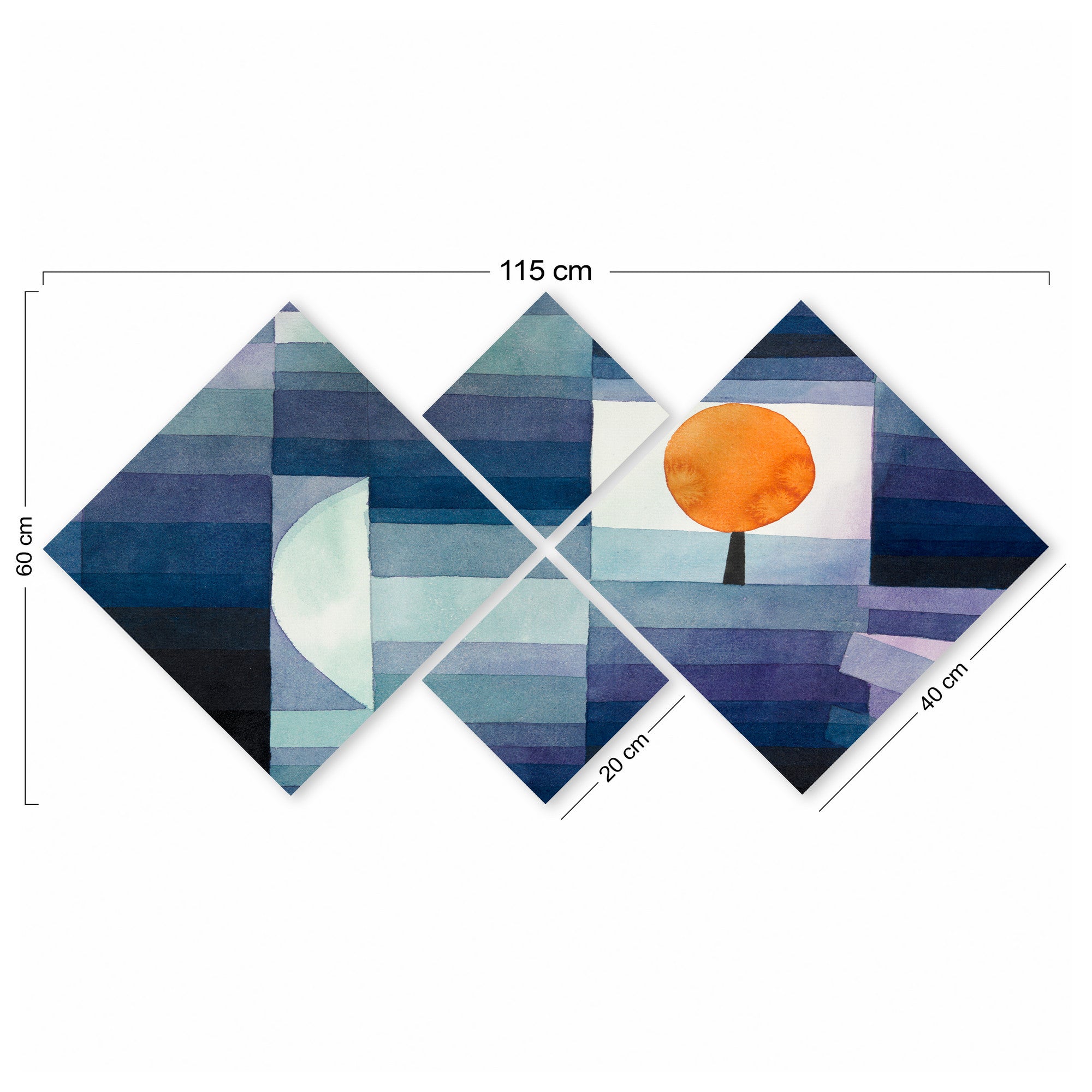 Conjunto Decorativo MDF Multicolor 4 Peças - Impressão UV Premium para Parede