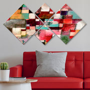 Conjunto Decorativo MDF Multicolor 4 Peças - Impressão UV Premium para Parede