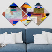 Conjunto Decorativo MDF Multicolor 4 Peças - Impressão UV Premium para Parede