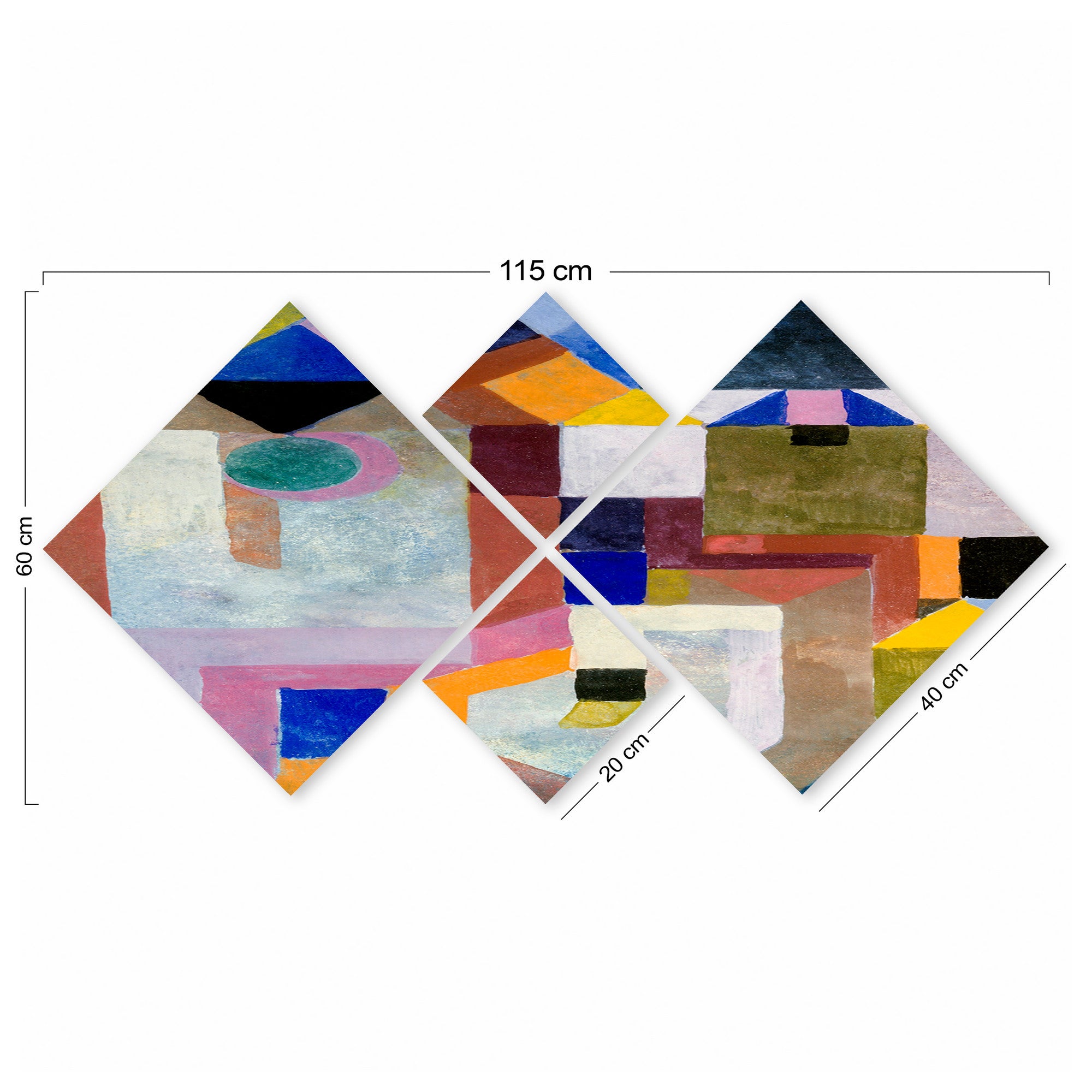 Conjunto Decorativo MDF Multicolor 4 Peças - Impressão UV Premium para Parede